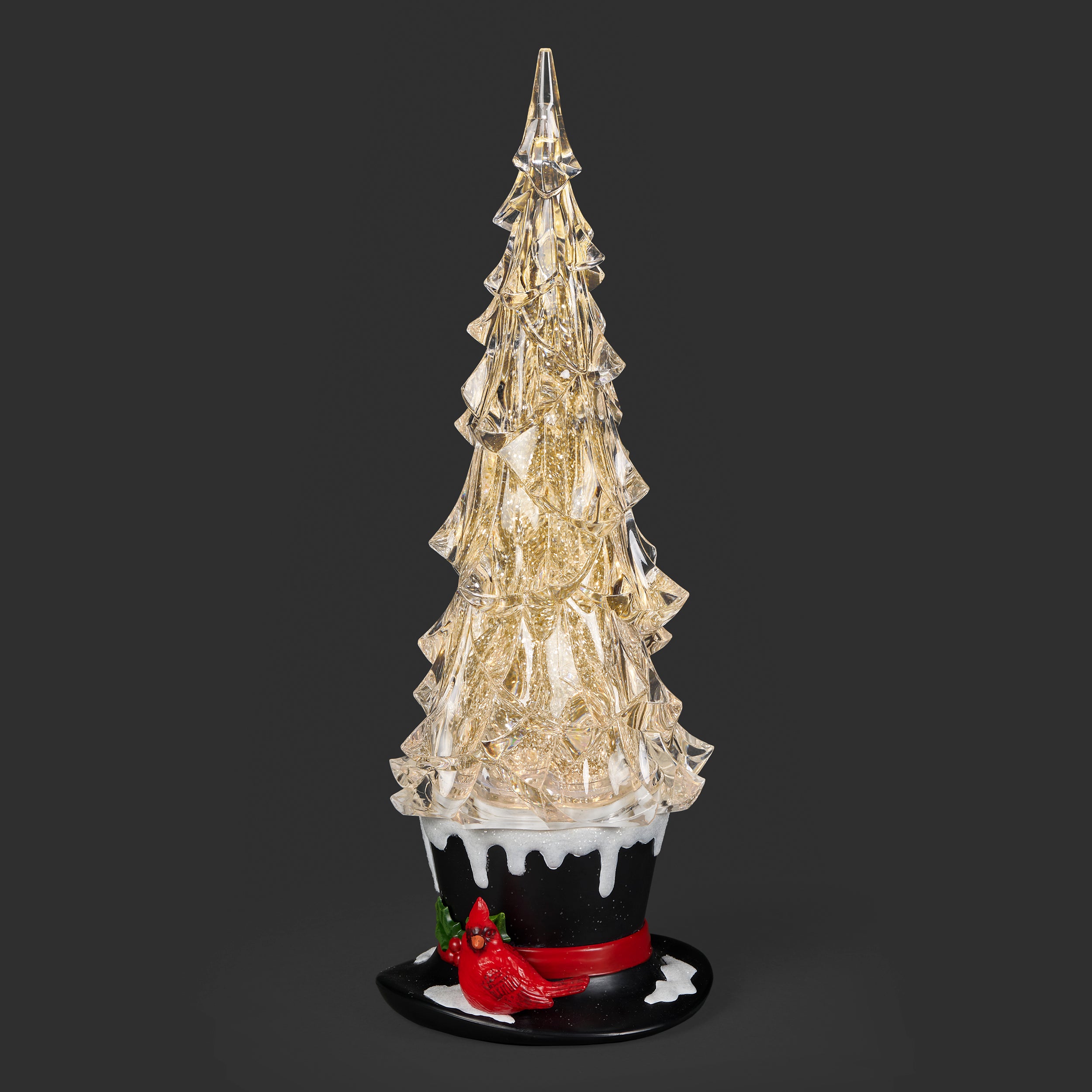 Confetti Lites Lighted Swirl Clear Tree on a Top Hat