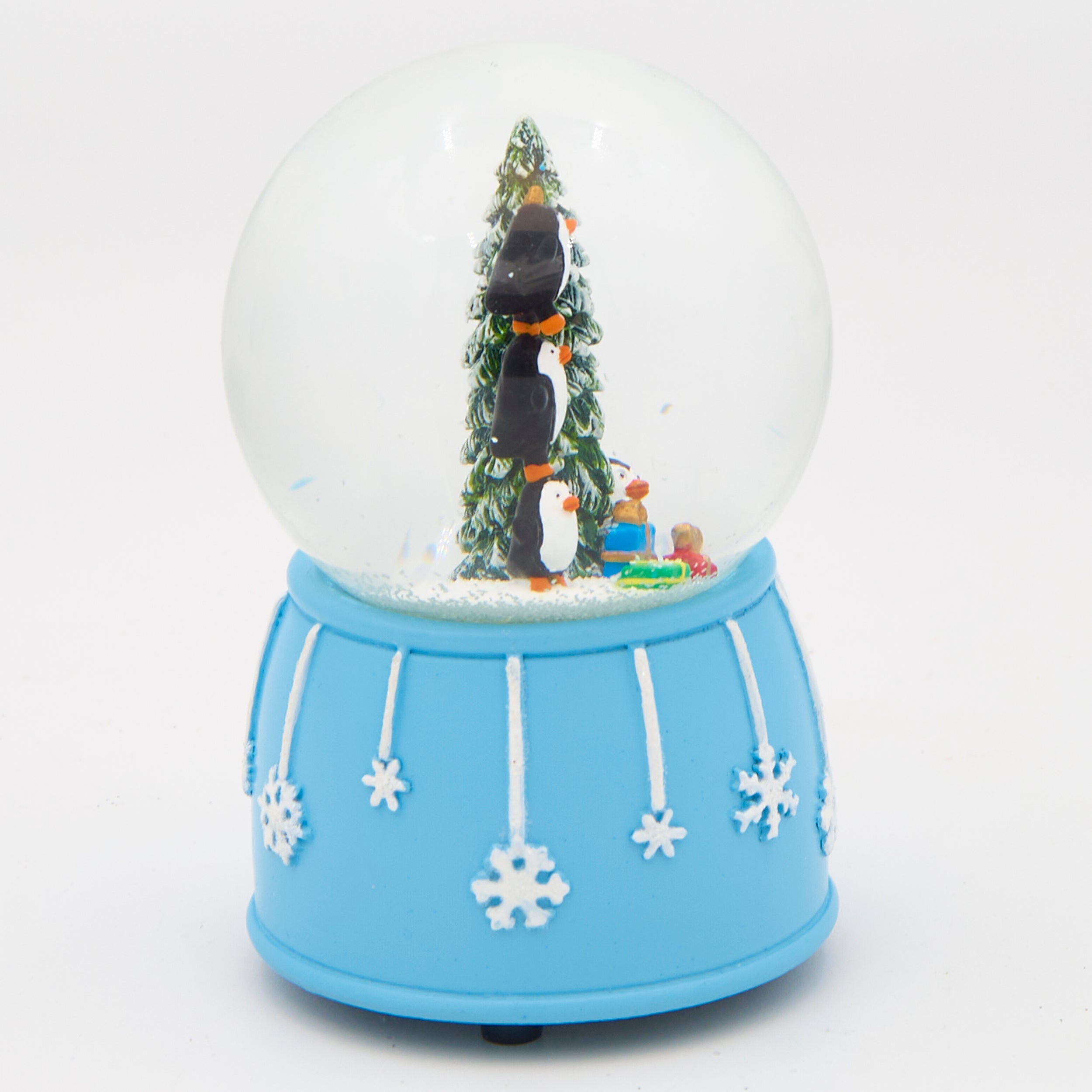 Glitterdome Musical Penguins Decorating Tree - "O' Christmas Tree" Tune