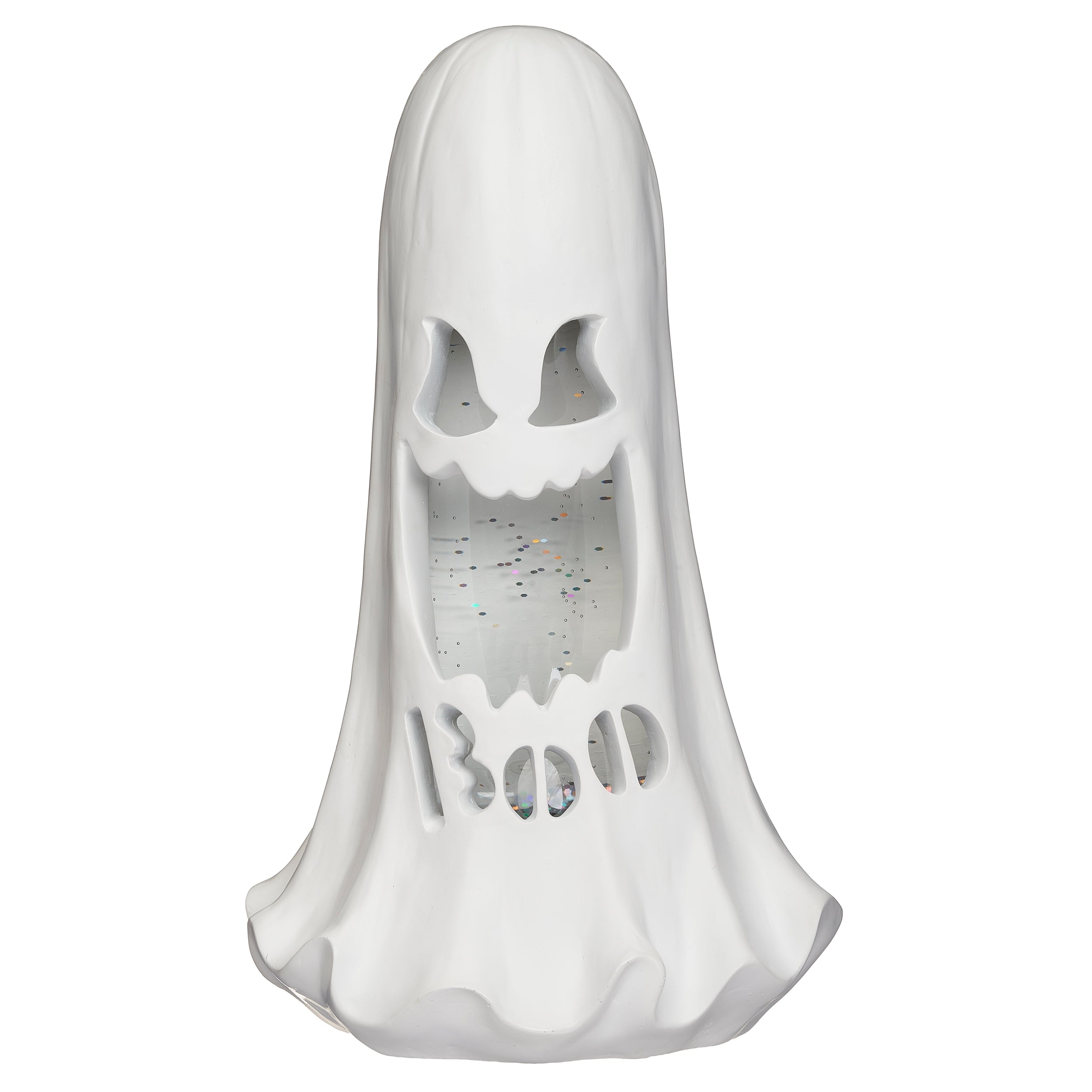 Glitterdome Lighted Swirl "Boo" Ghost
