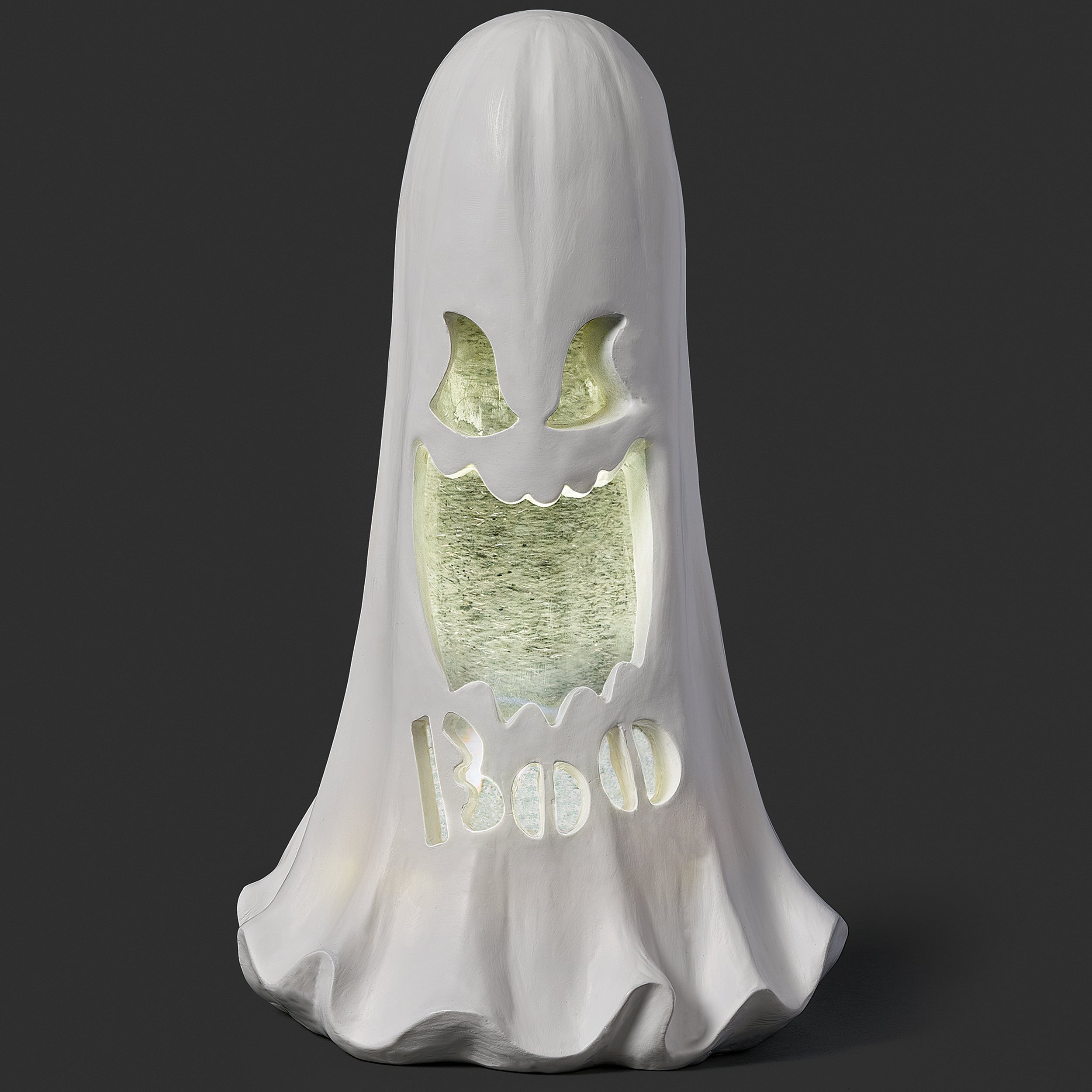 Glitterdome Lighted Swirl "Boo" Ghost