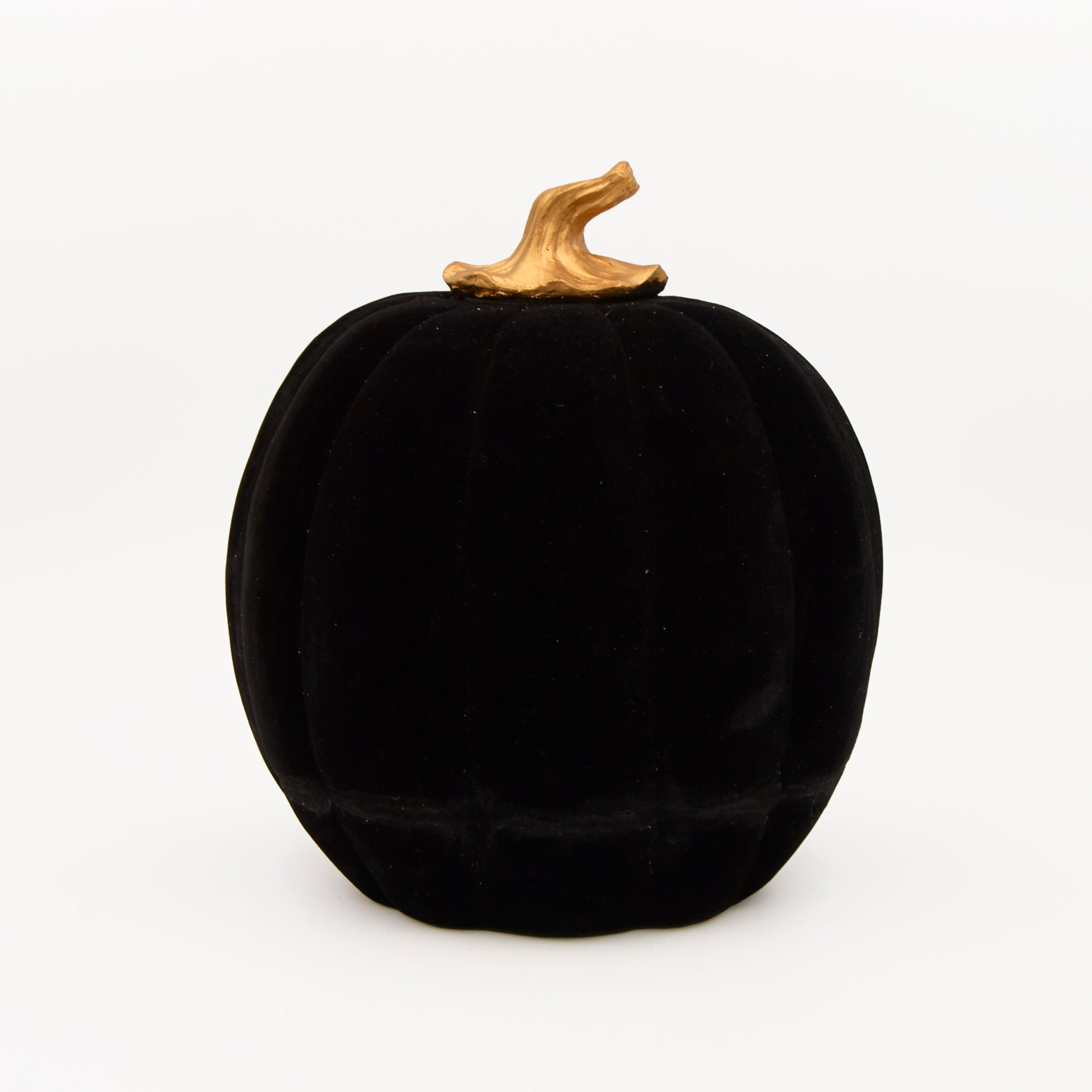 Lighted Swirl Black Flock Pumpkin