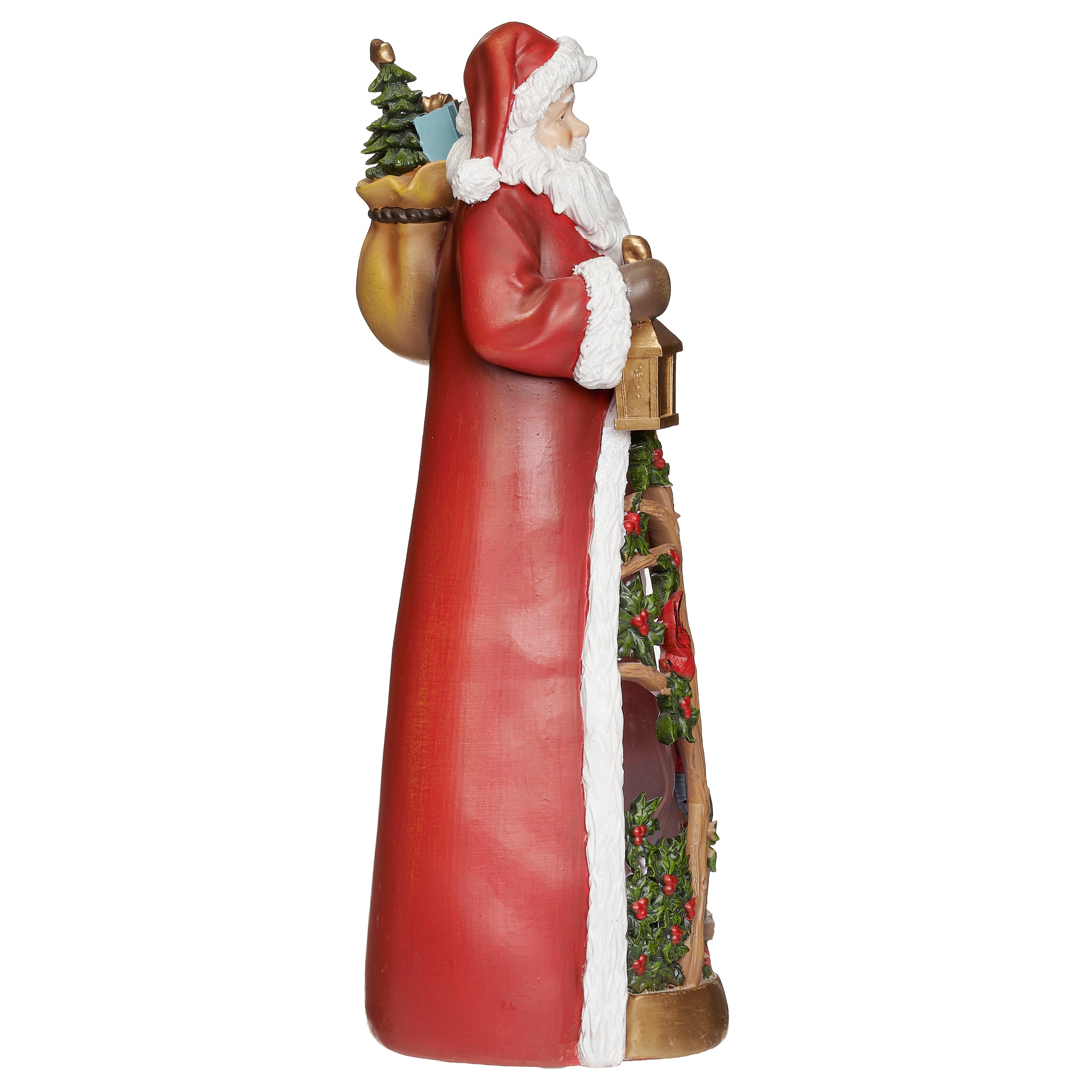 Confetti Lites Lighted Swirl Santa with Cardinal