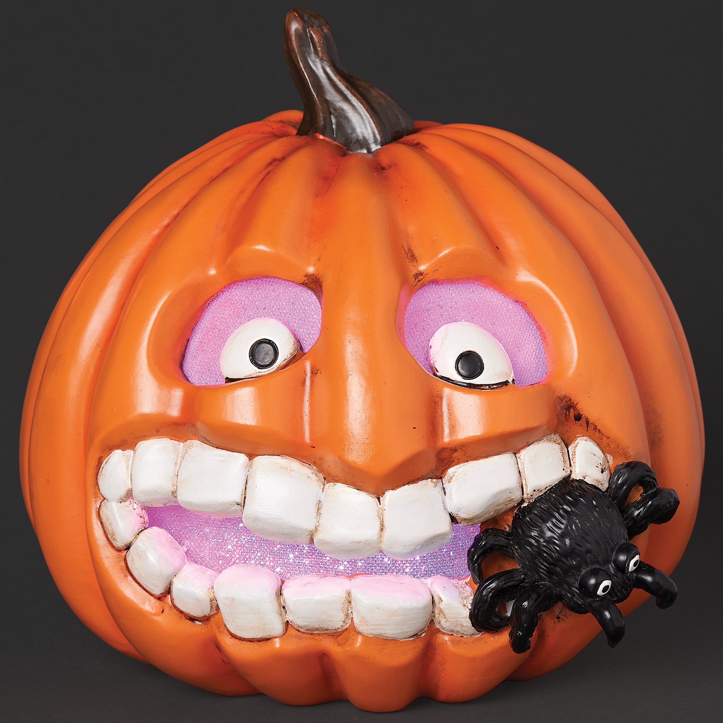 Lighted Pumpkin Face Eating Spider