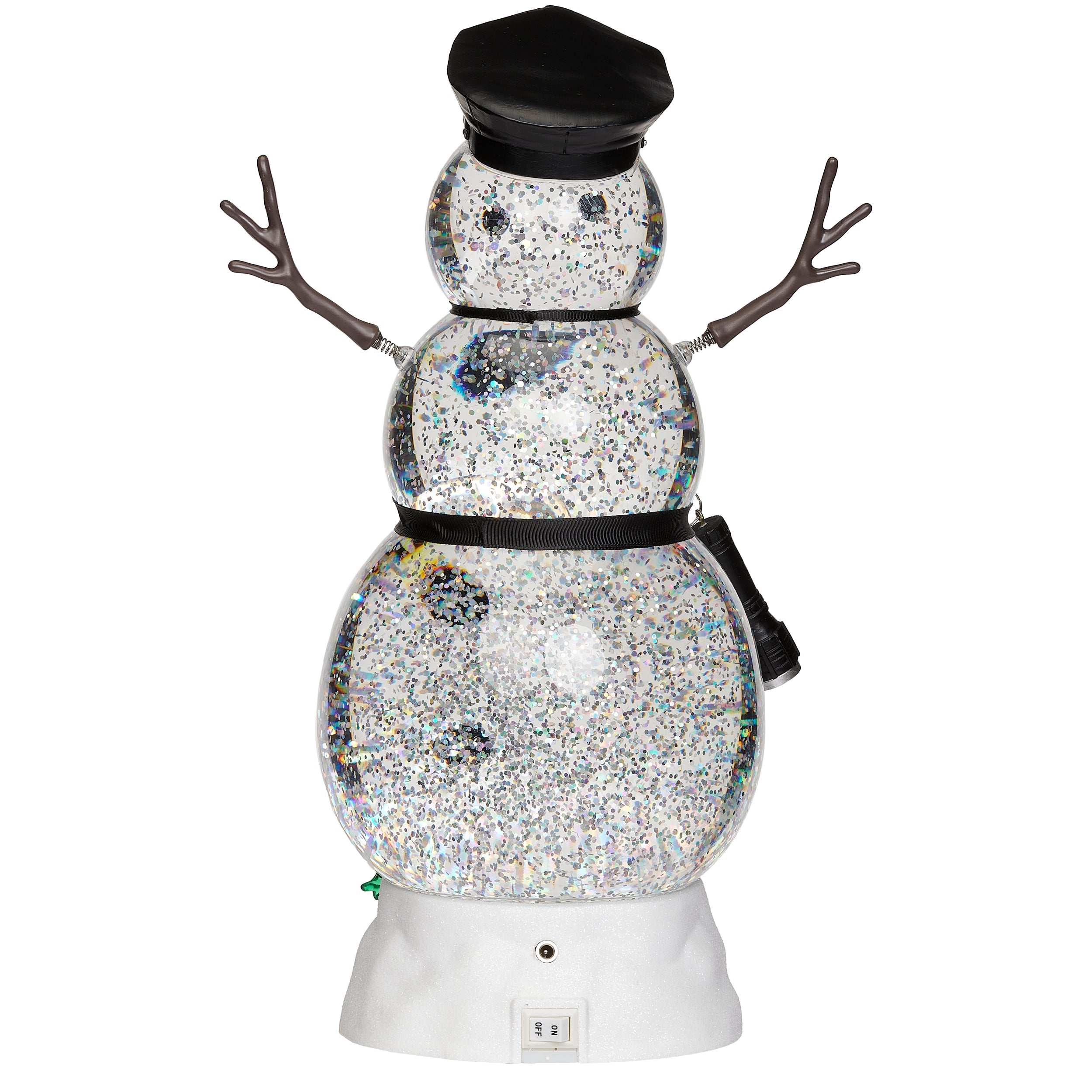 Confetti Lites Lighted Swirl Police Snowman with Hat & Flashlight