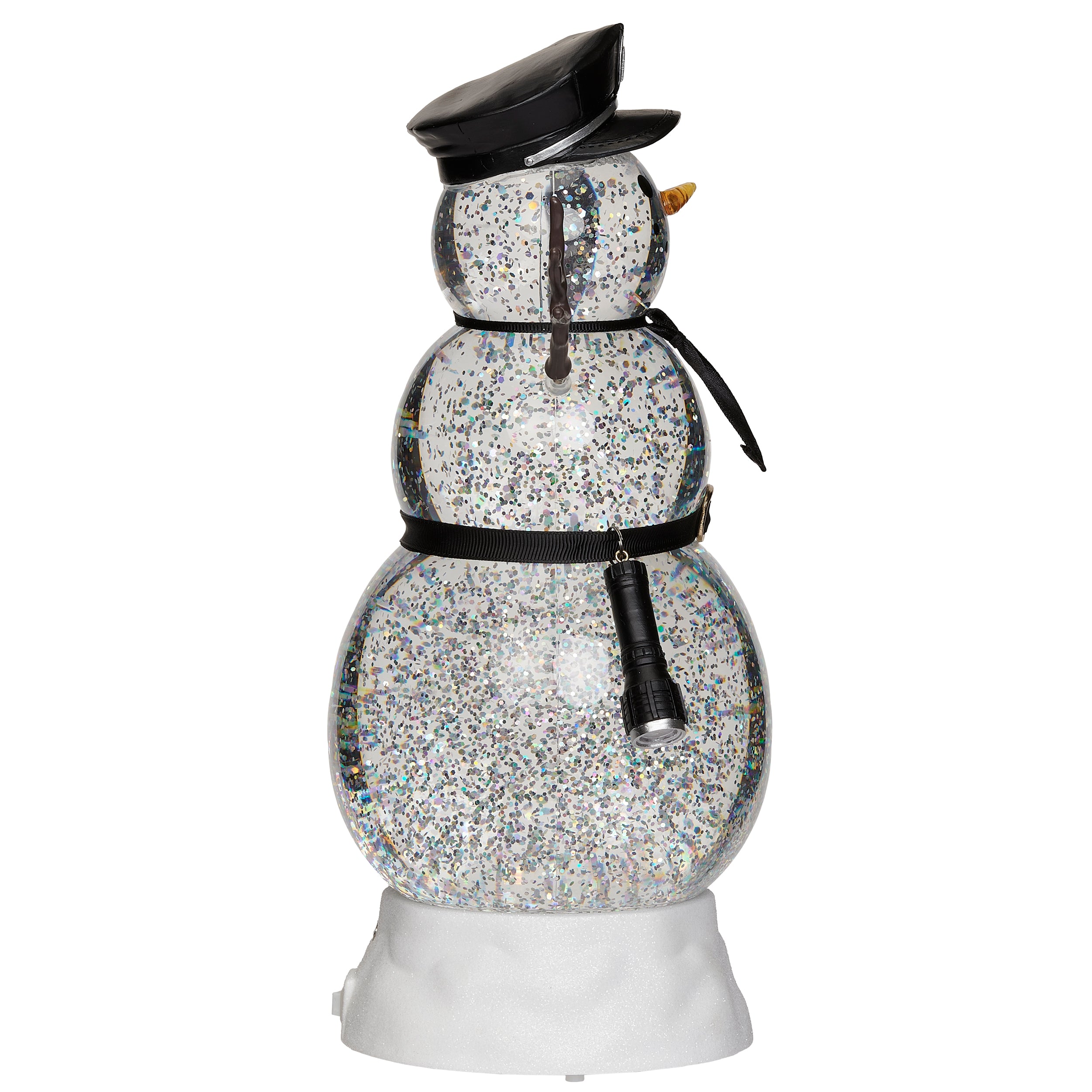 Confetti Lites Lighted Swirl Police Snowman with Hat & Flashlight