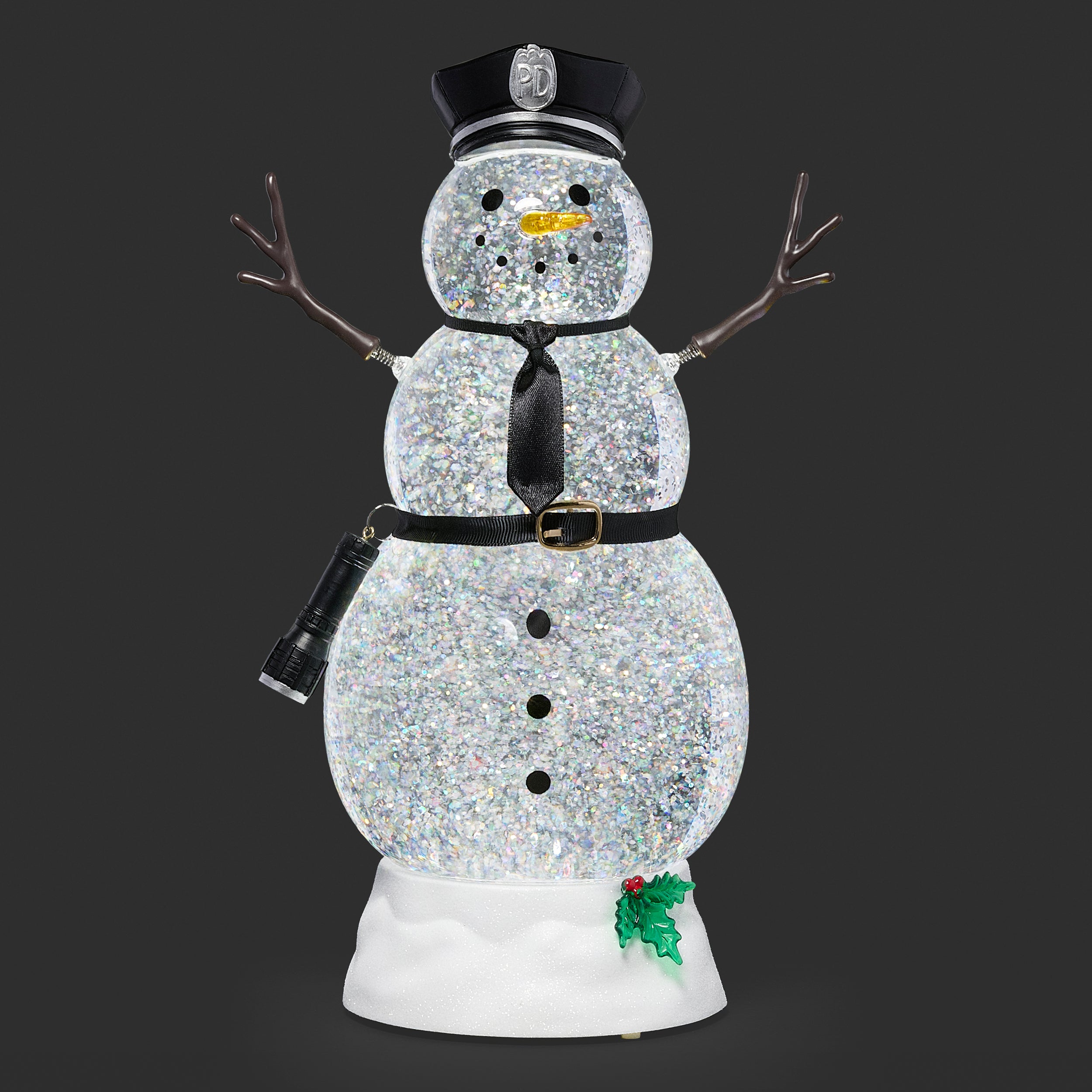 Confetti Lites Lighted Swirl Police Snowman with Hat & Flashlight