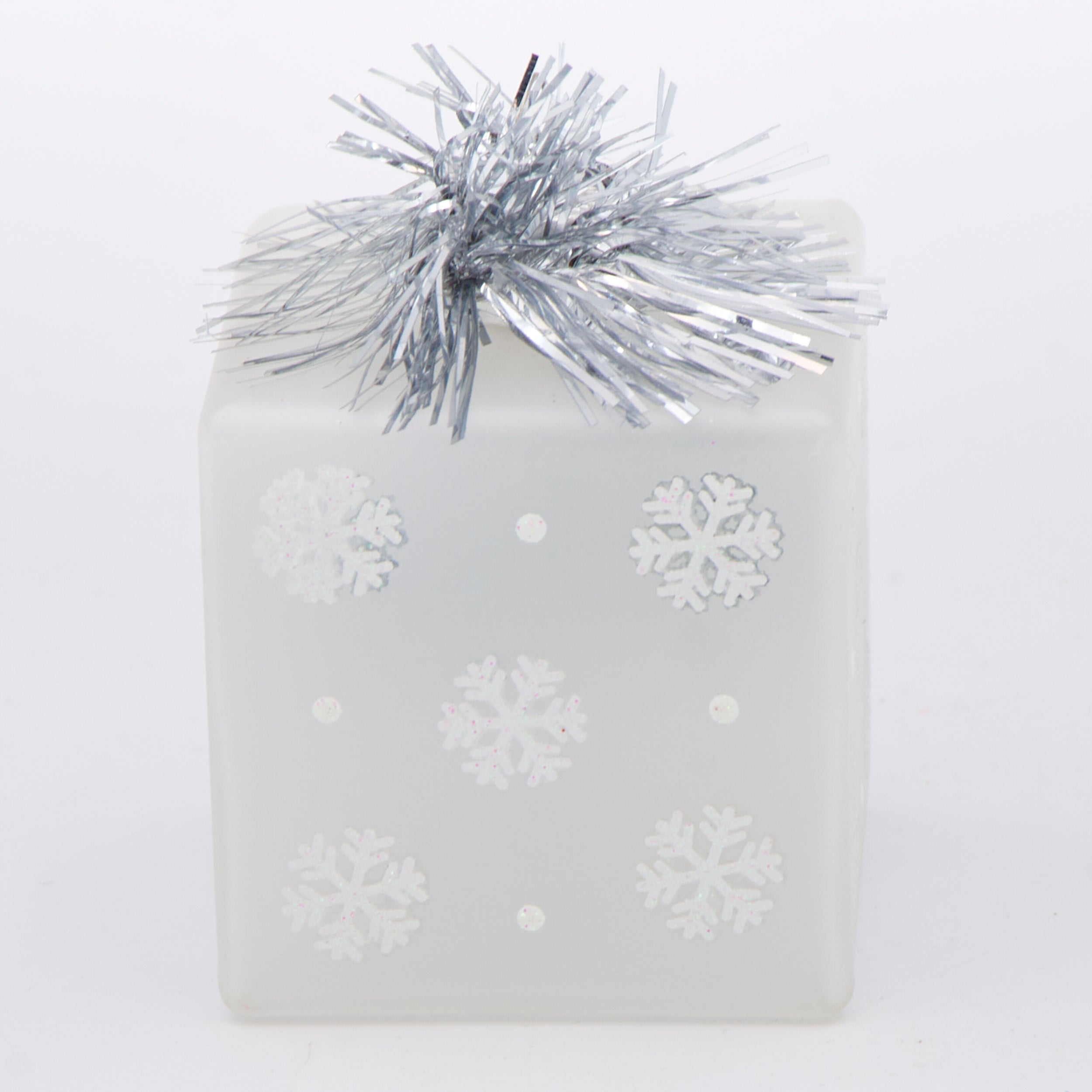 Frosted Snowman Cube Ornament