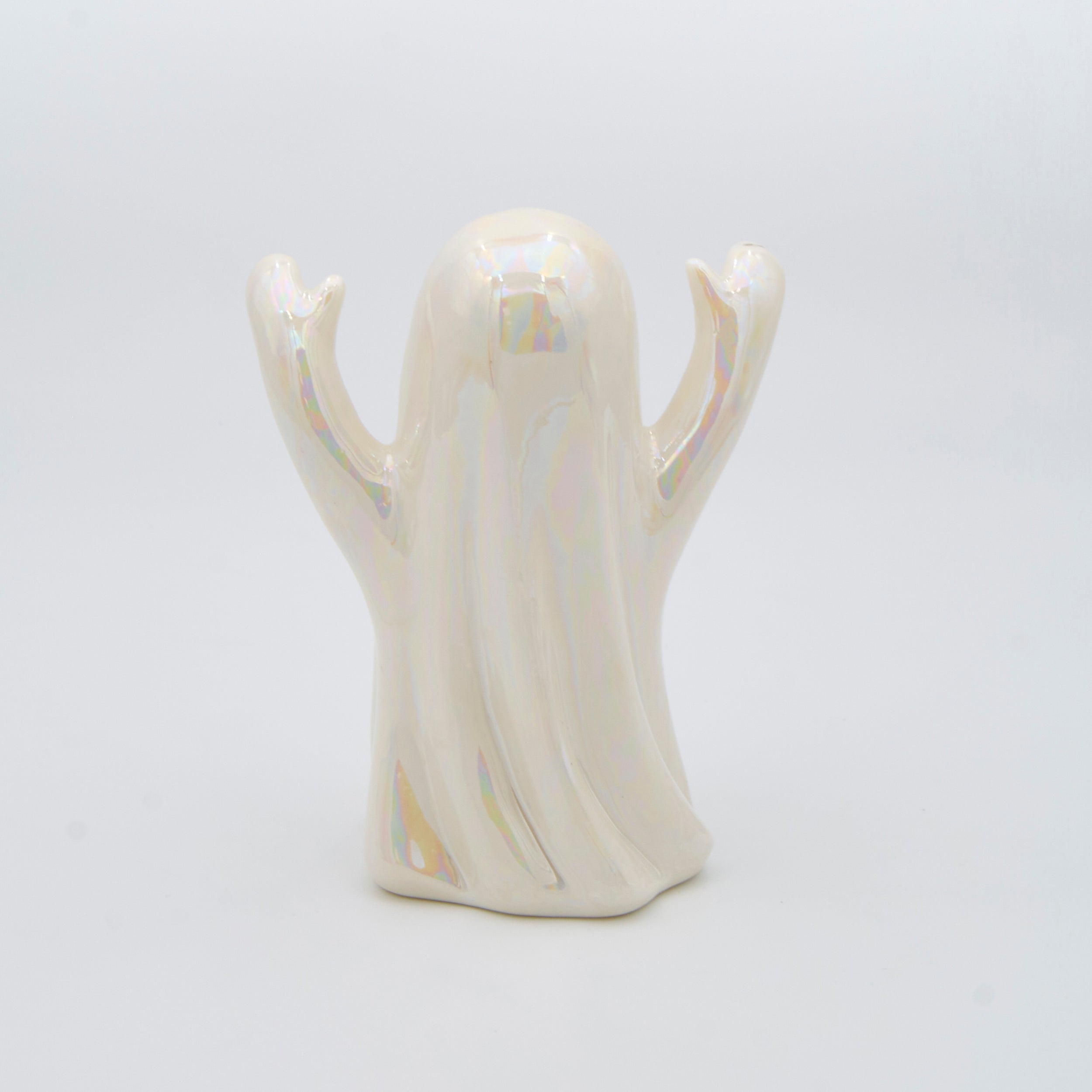 Lighted Pearlized Ghost with Bat Cutouts