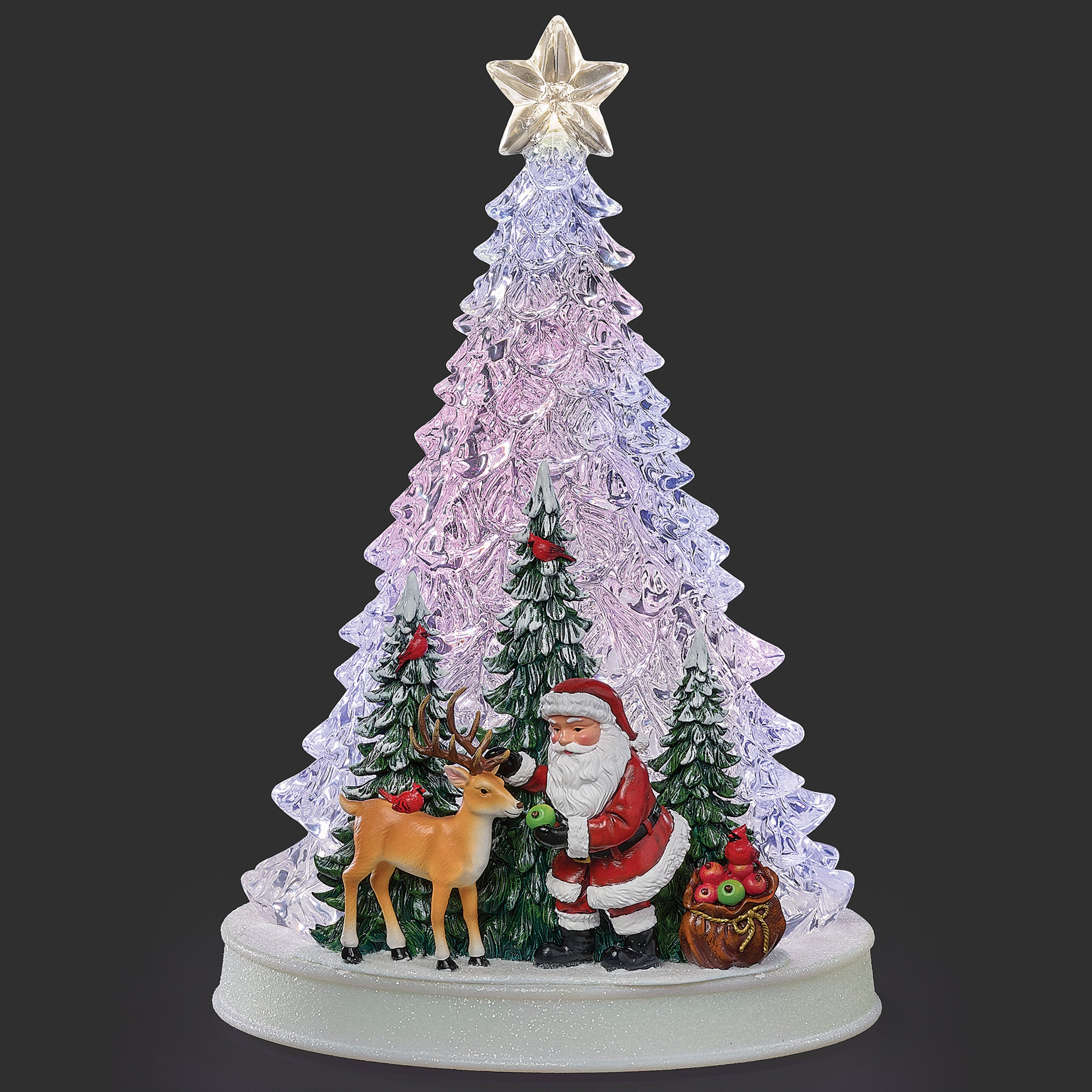 Lighted Musical Tree with Santa & Reindeer Scene