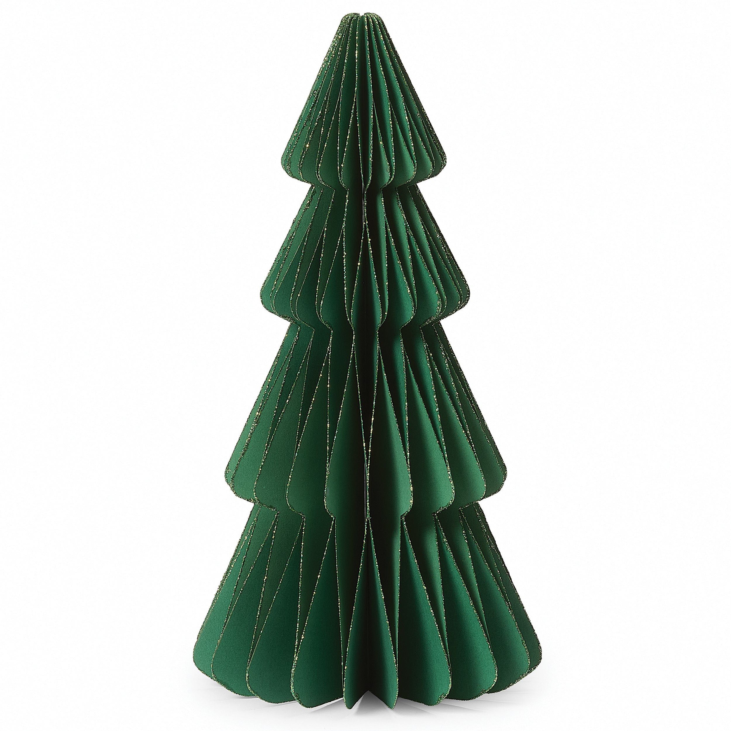 Honeycomb Green Tree with Glitter Edges