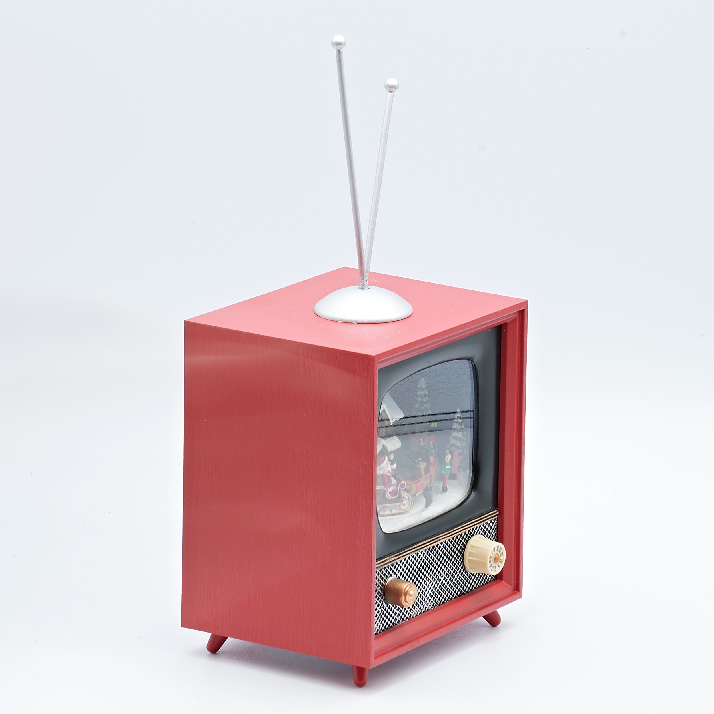 Amusements TV with Snow-Covered House & Rotating Santa's Sleigh