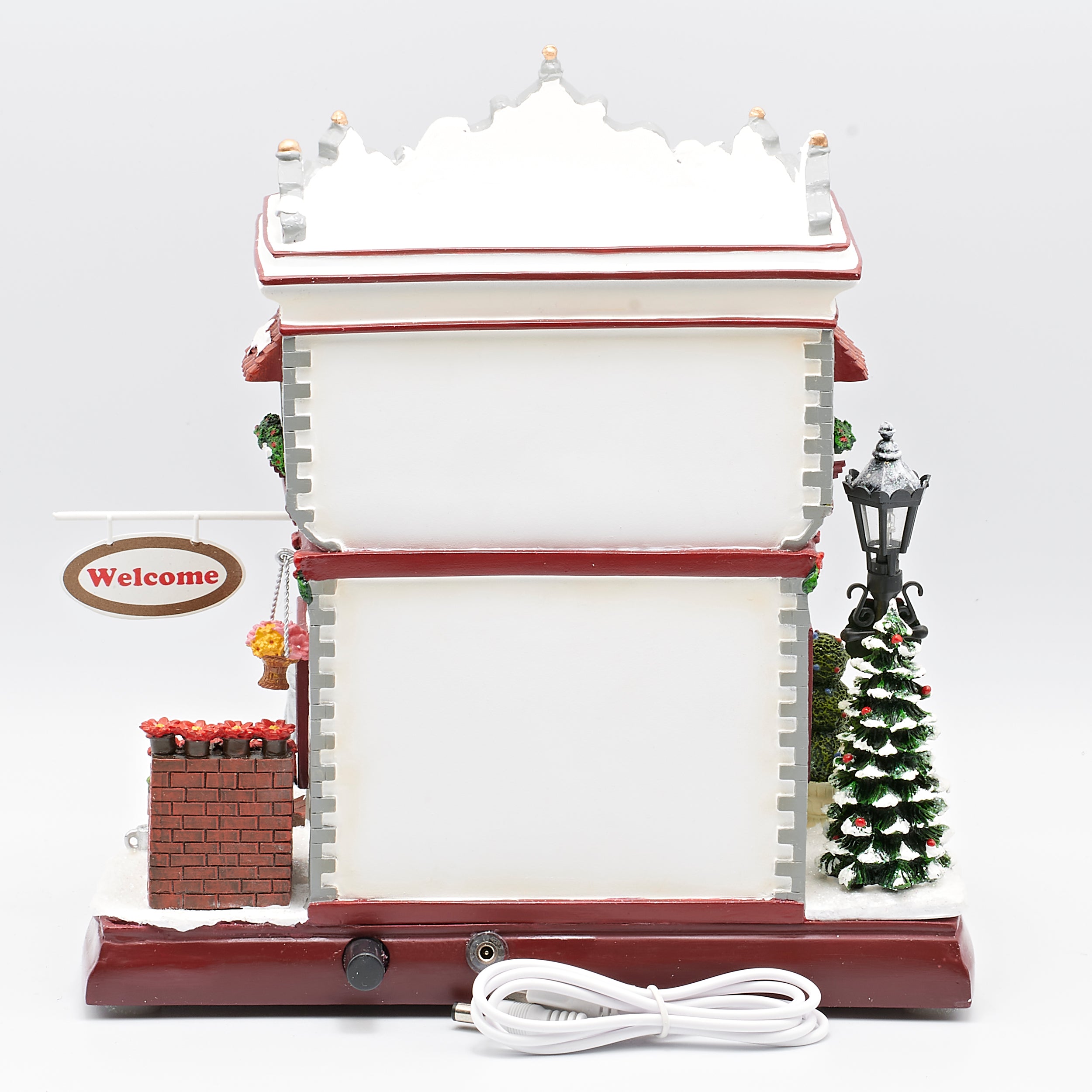 Amusements Christmas Village Musical Flower Shop with Glowing Windows