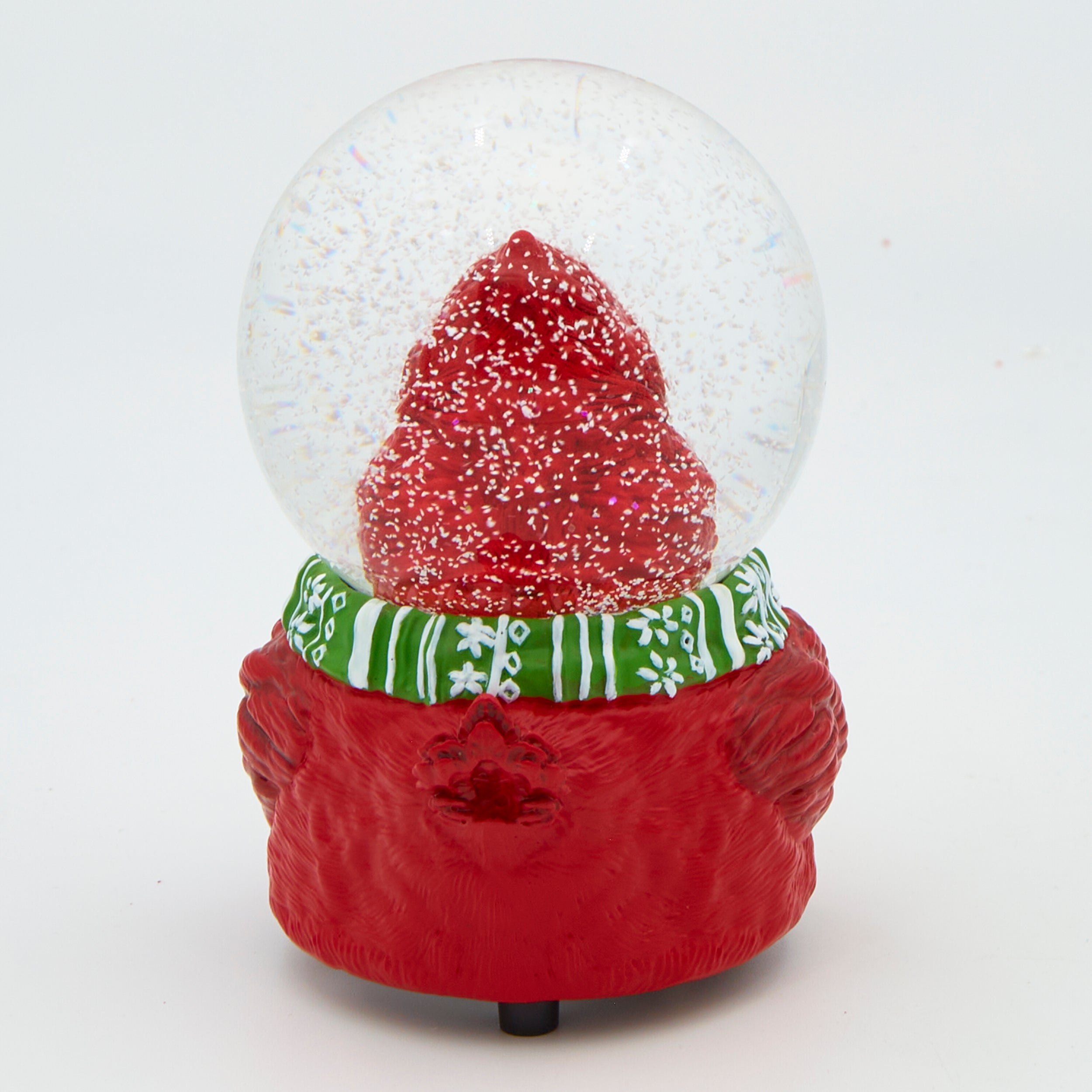Glitterdome Musical Cardinal in Scarf – "Deck the Halls" Tune