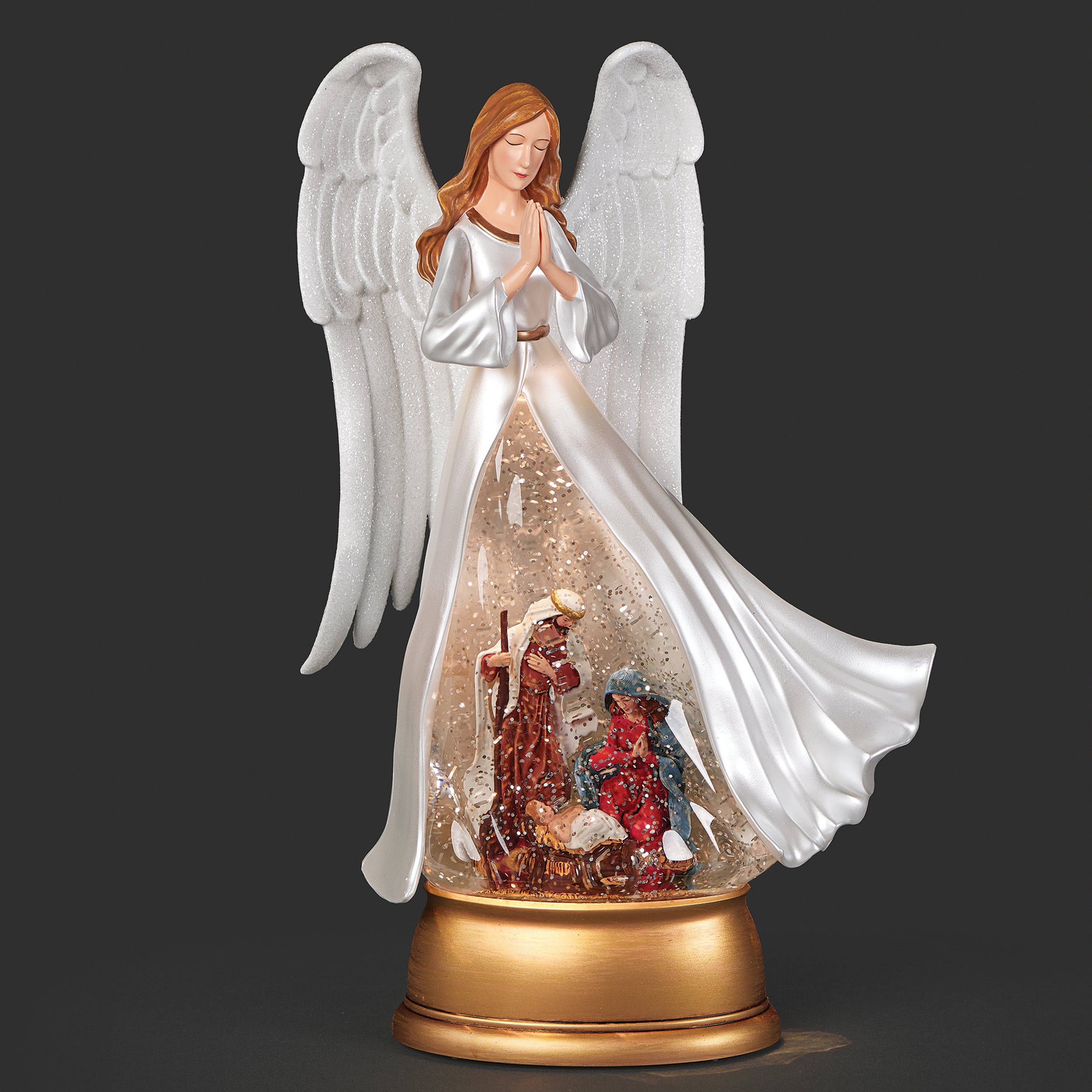 Confetti Lites Lighted Swirl Angel with Holy Family