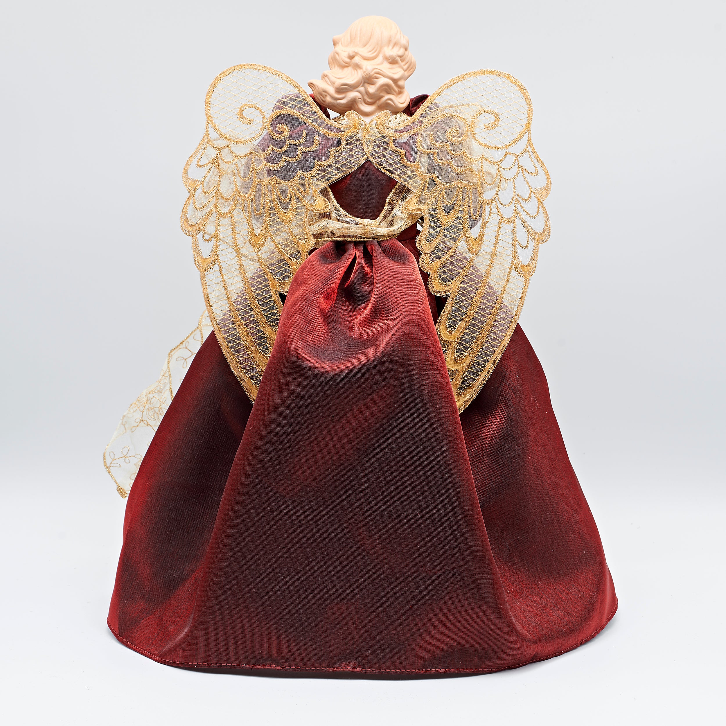 Red & Ivory Lace Angel Treetopper