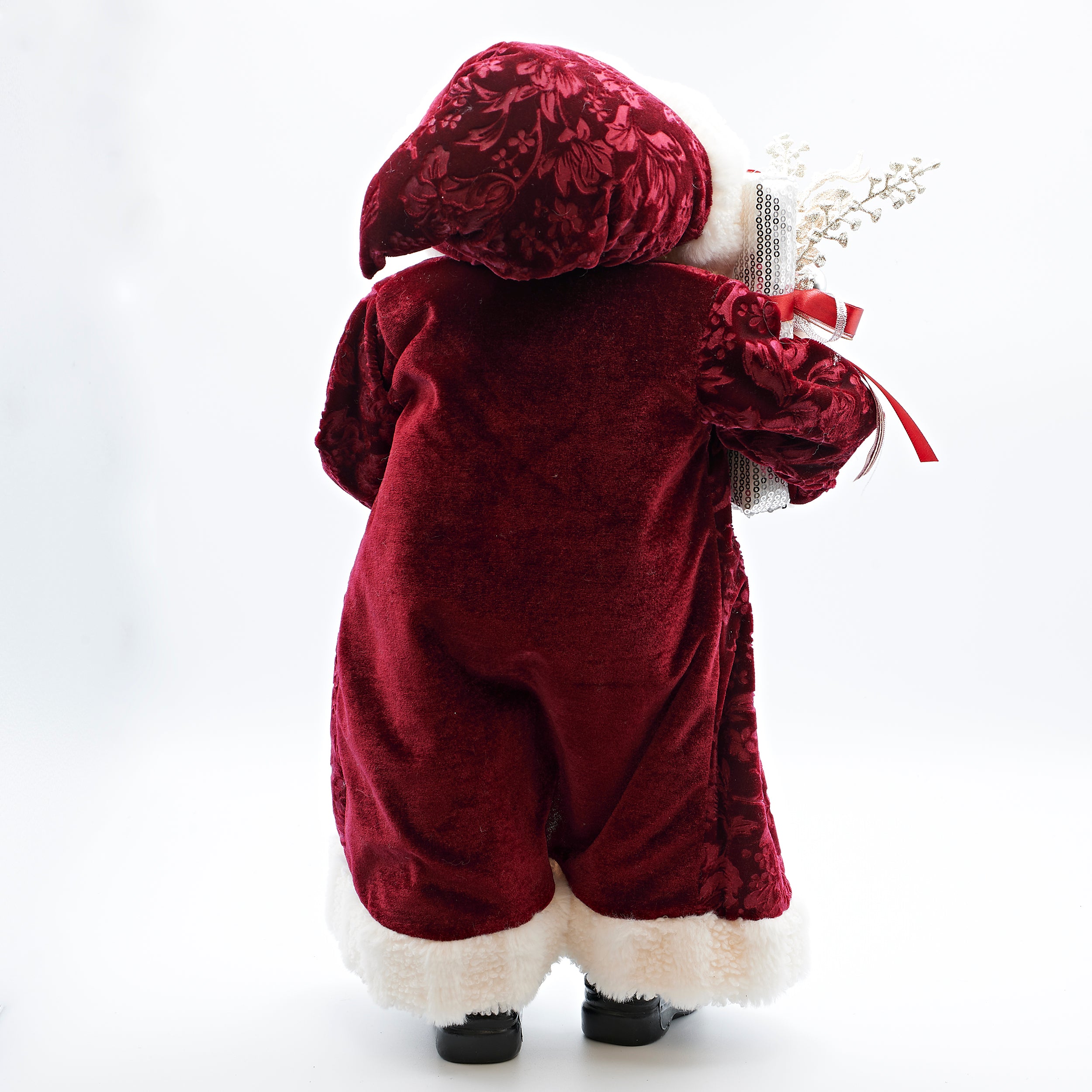 Santa with Red Velvet Coat and Gold & Silver Accents