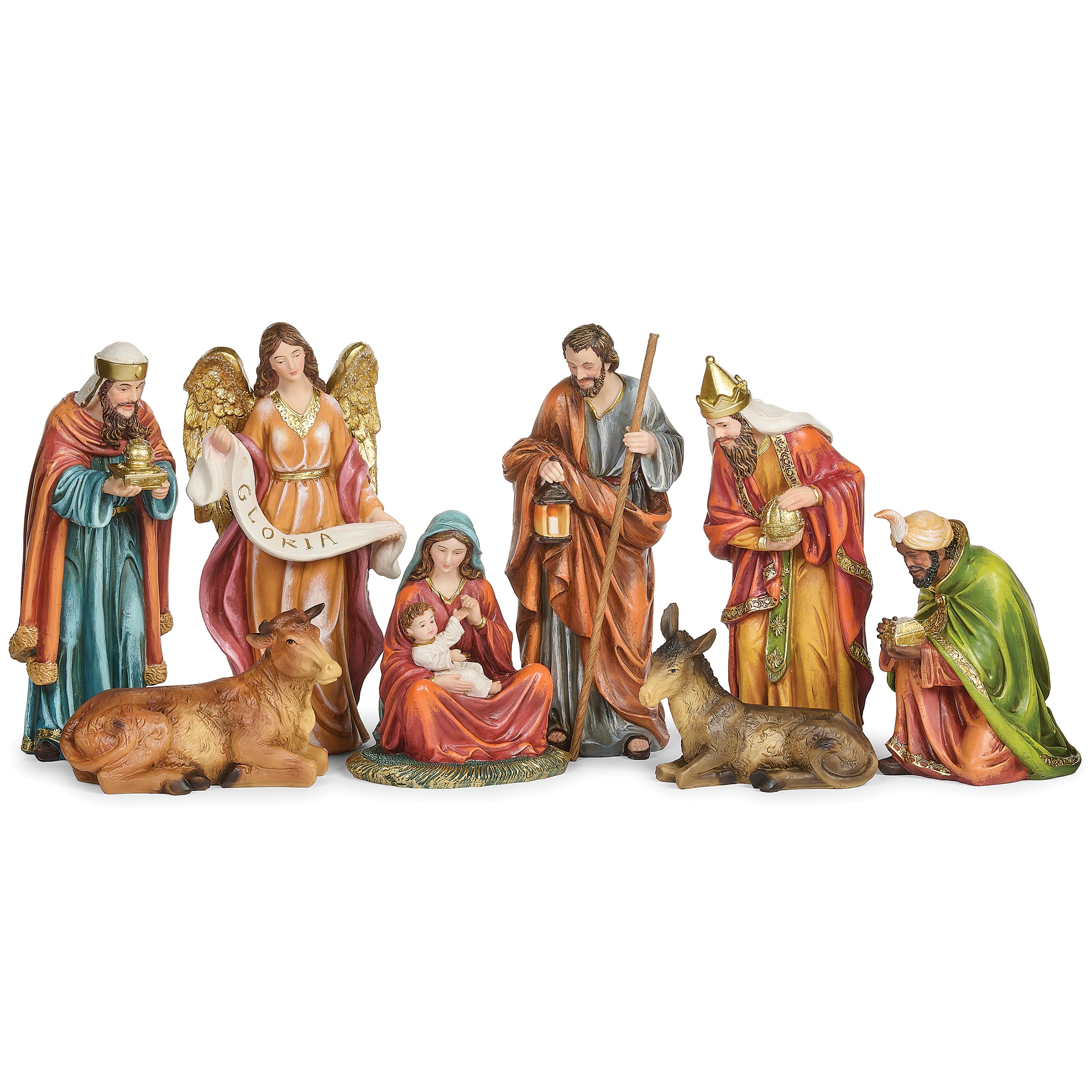 Traditional Nativity 8-PC Set with Jewel-Tone Robes
