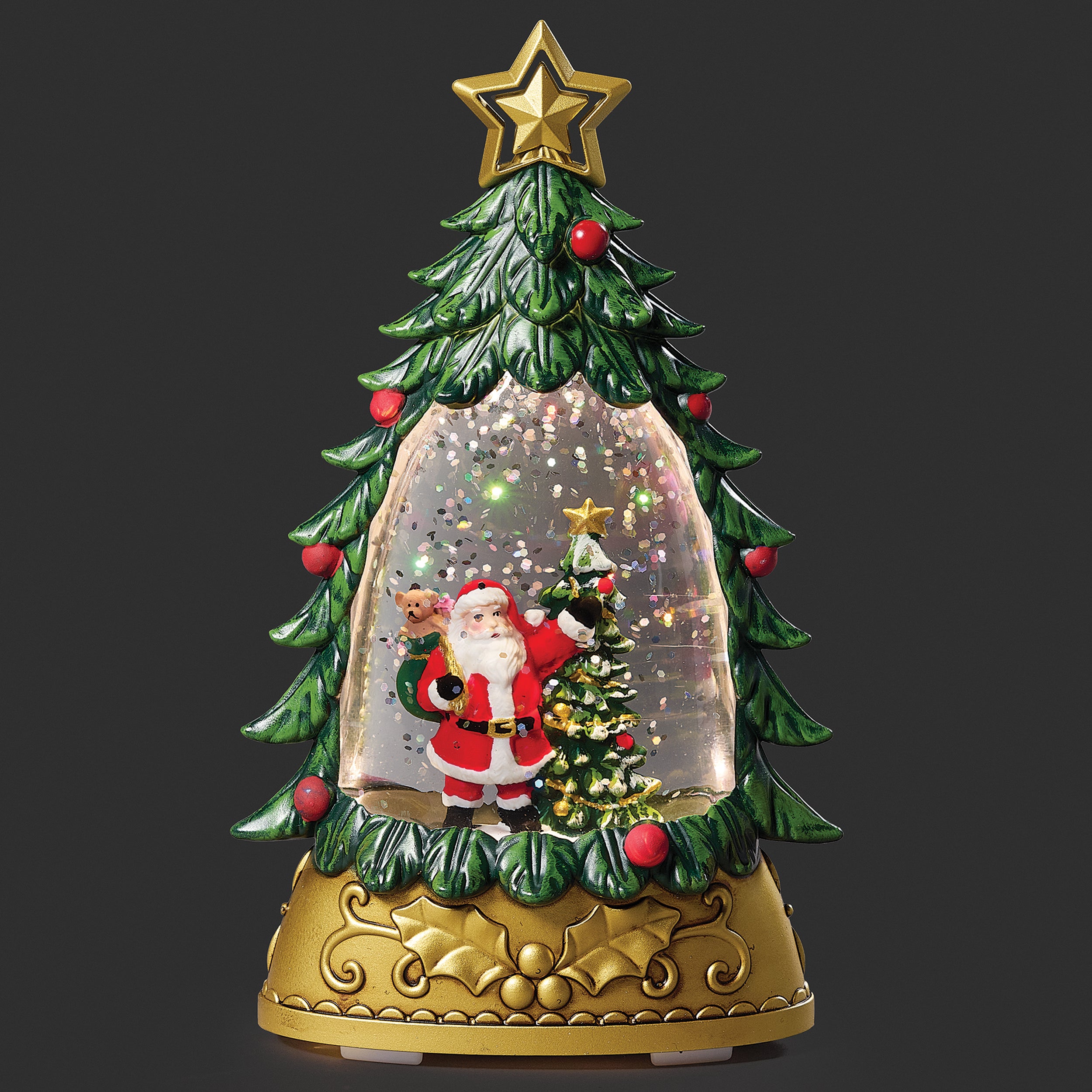 Lighted Santa & Tree – Shimmering Merry Lites