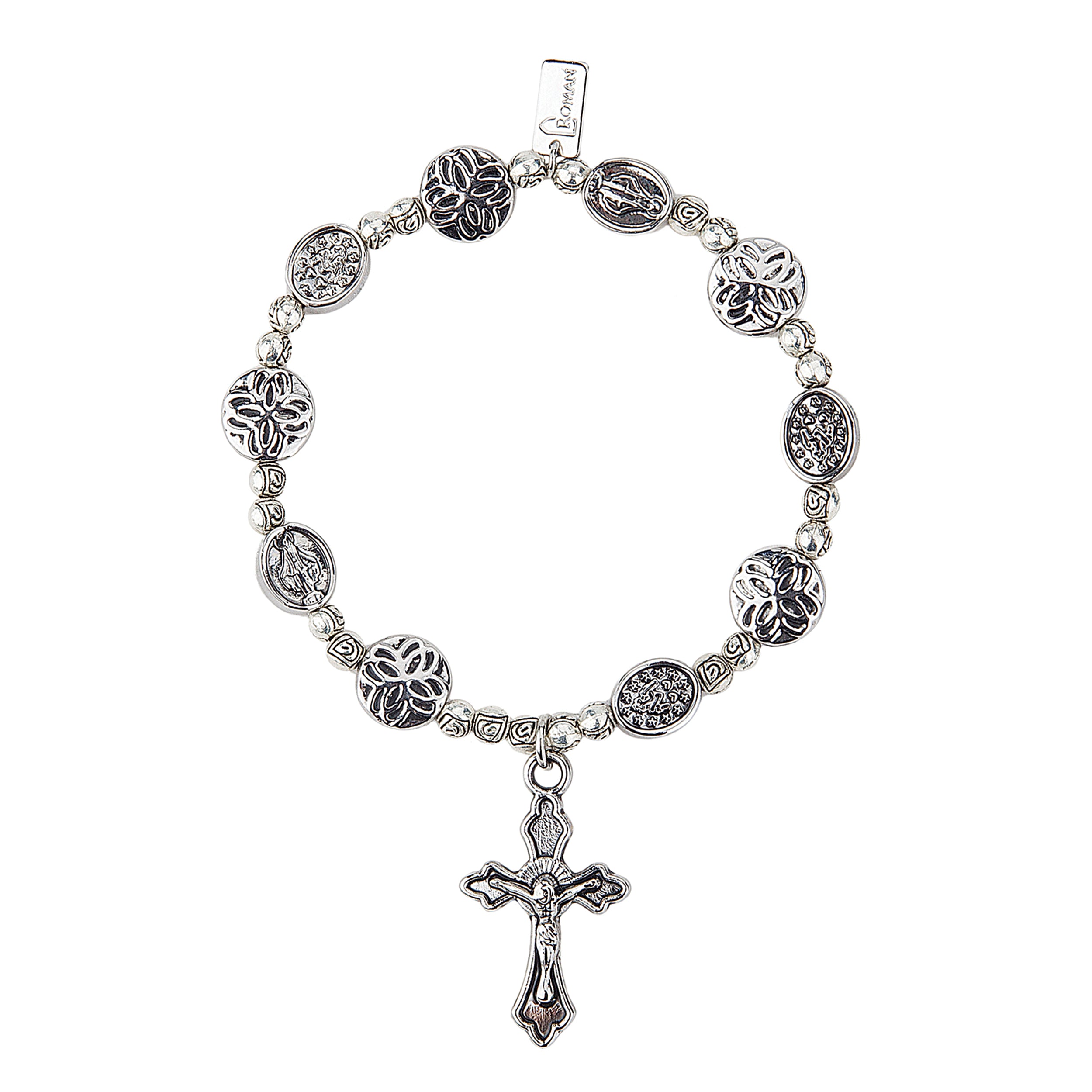 Miraculous Medal & Crucifix Beaded Bracelet