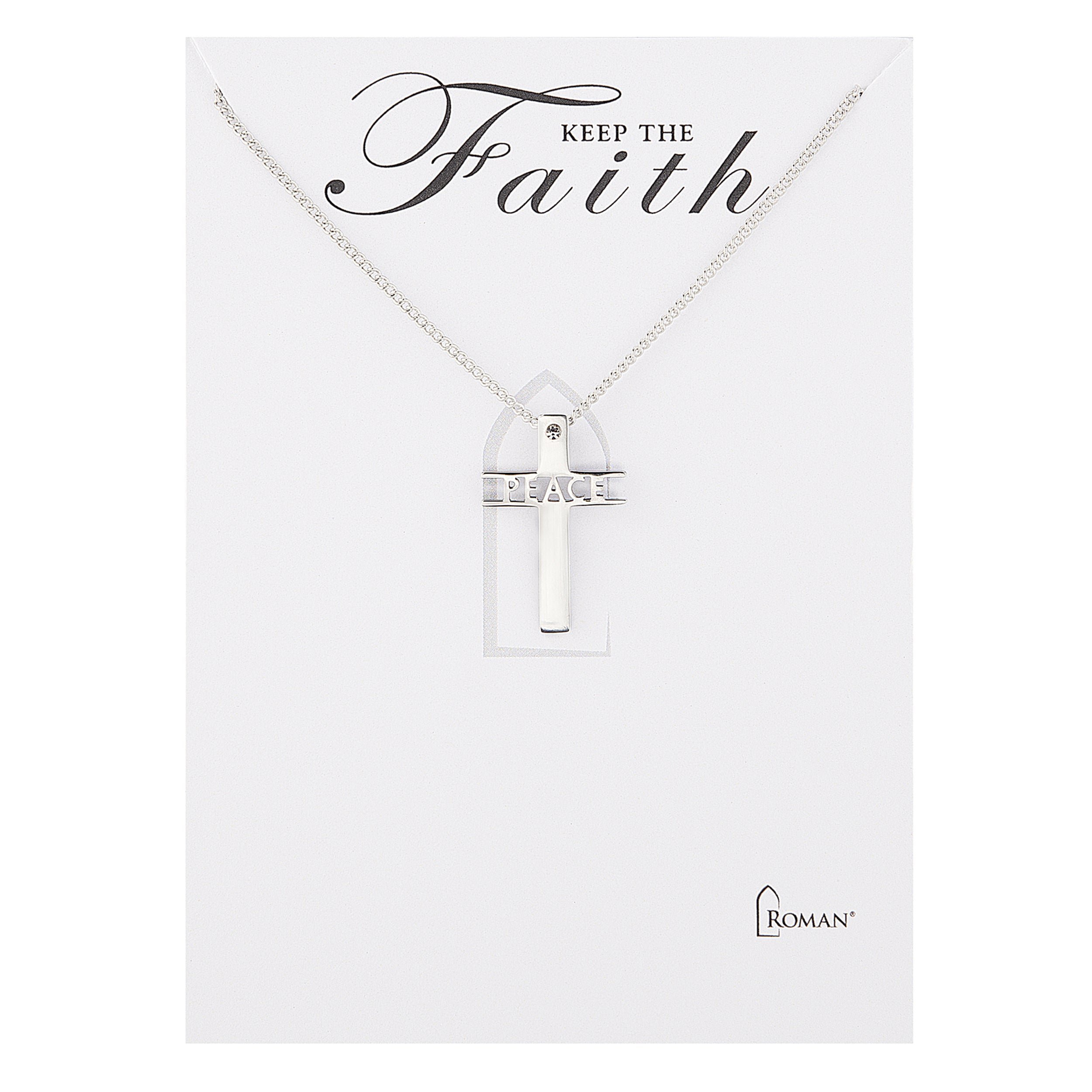Stencil Word Cross Necklace
