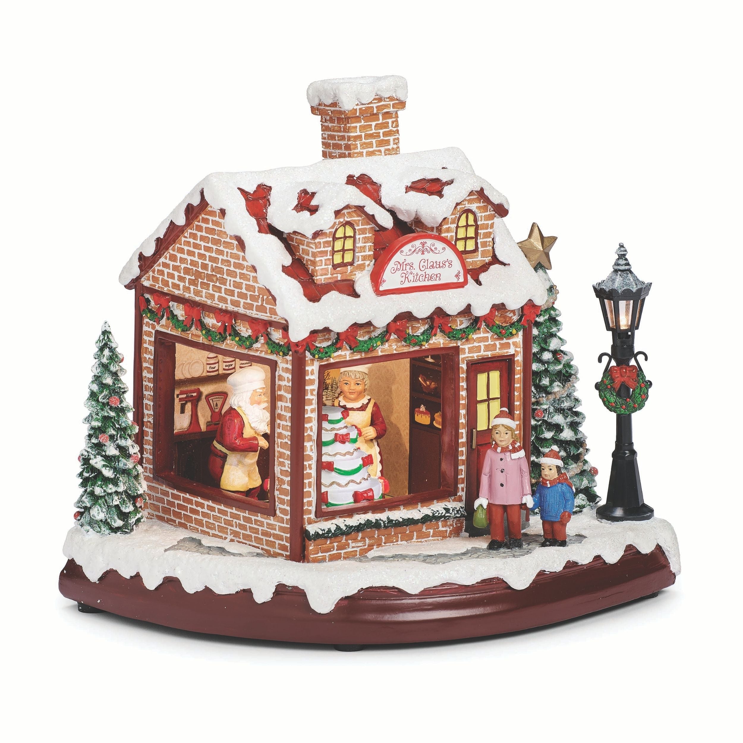 Amusements Lighted Musical Rotating Claus Kitchen