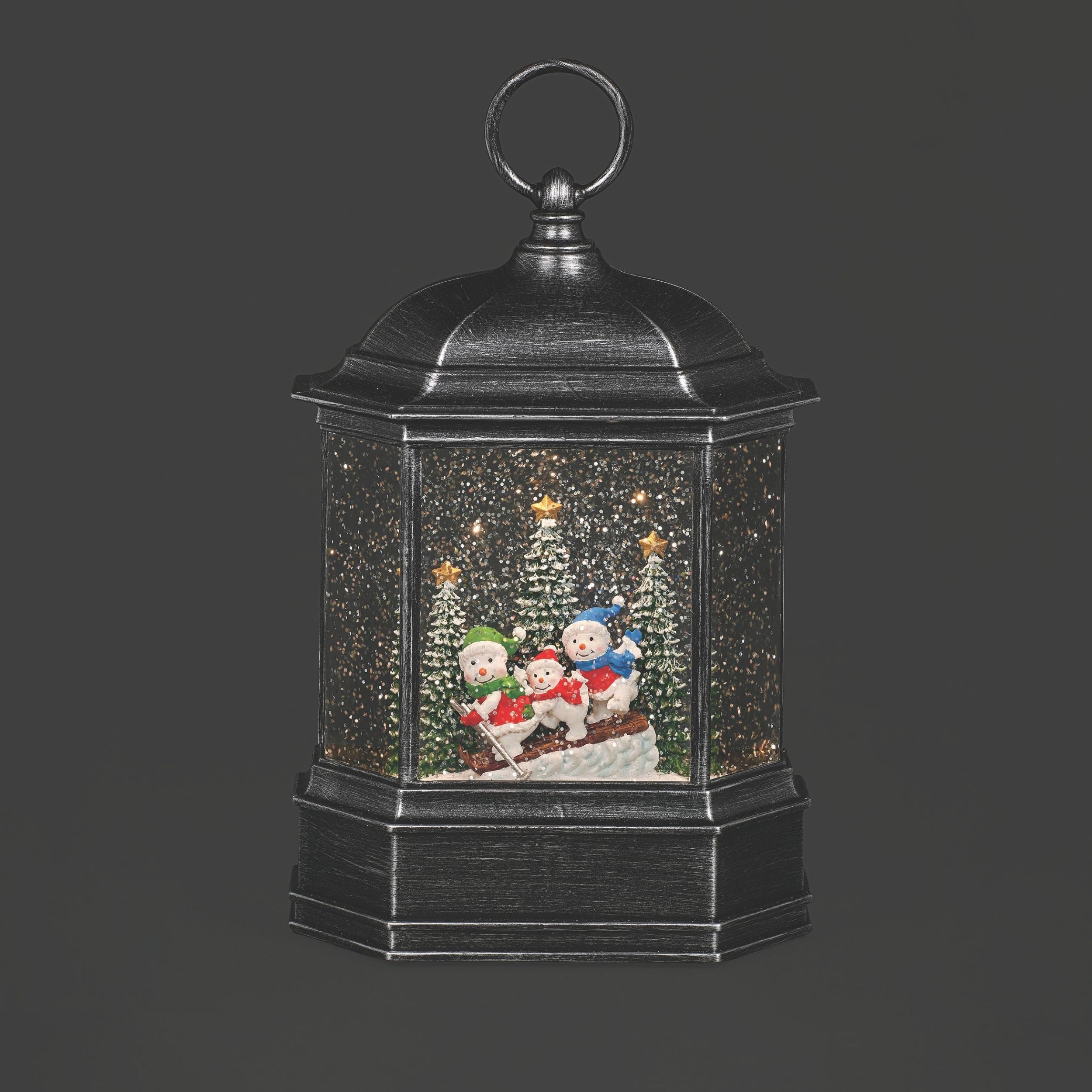 Confetti Lites Lighted Swirl Sledding Snowmen Lantern