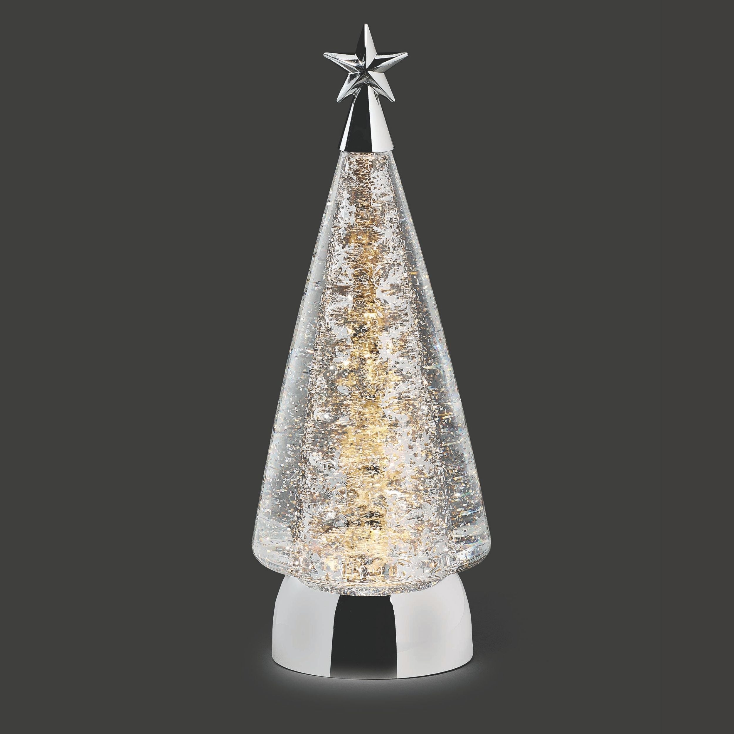 Confetti Lites Lighted Swirl Silver Plated Tree