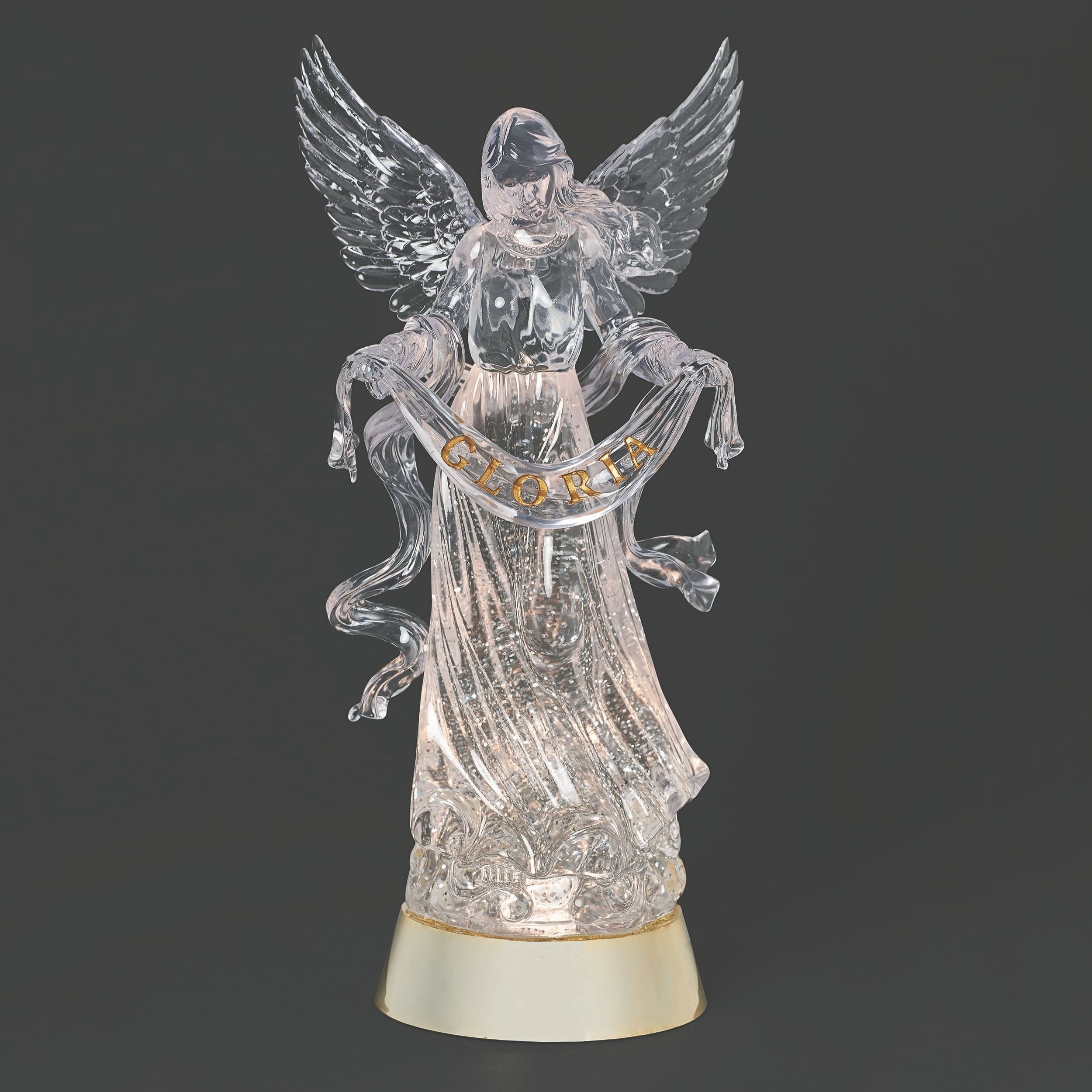 Confetti Lites Lighted Swirl Gloria Angel with Gold Base
