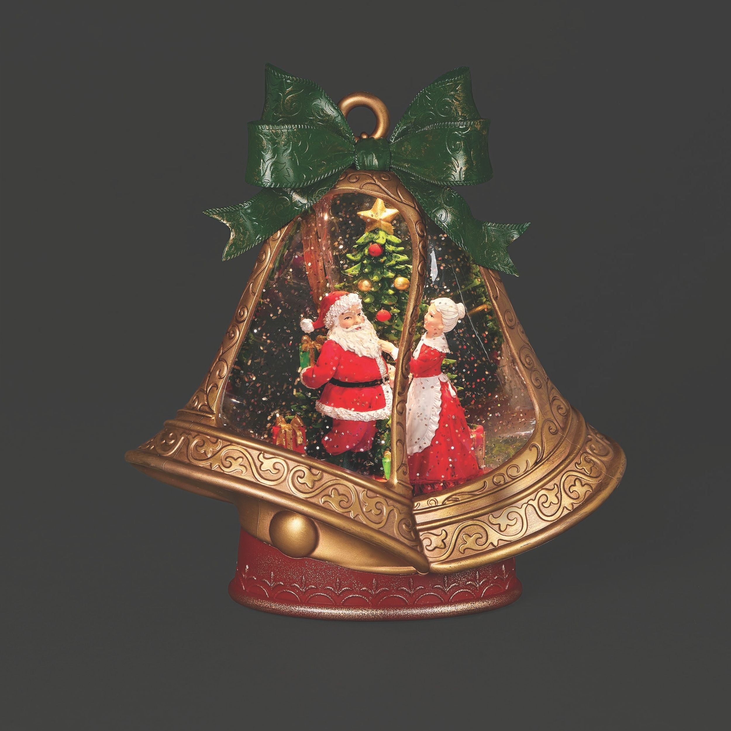 Confetti Lites Lighted Swirl Mr. & Mrs. Claus Bell
