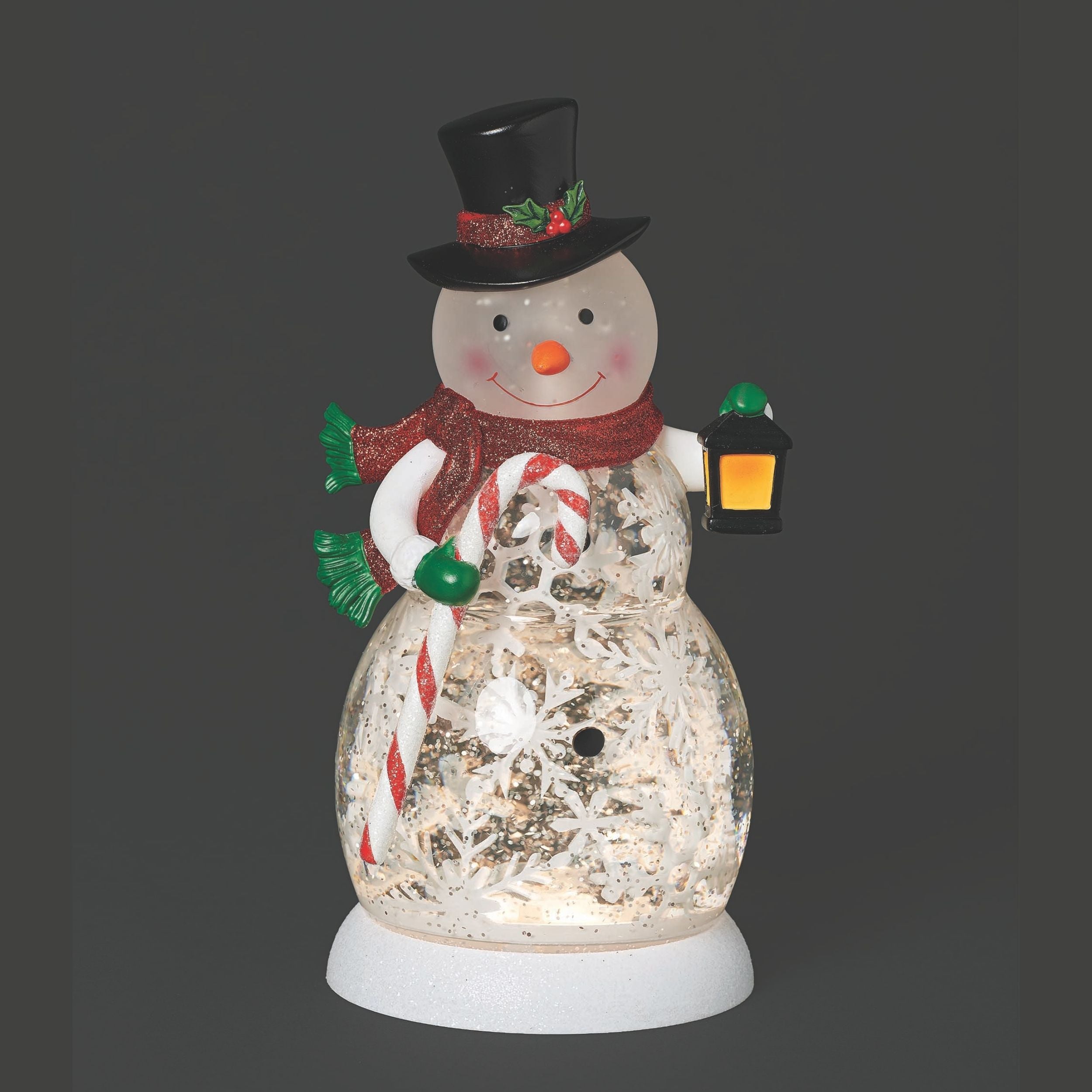 Confetti Lites Lighted Swirl Rotating Snowman with Lantern