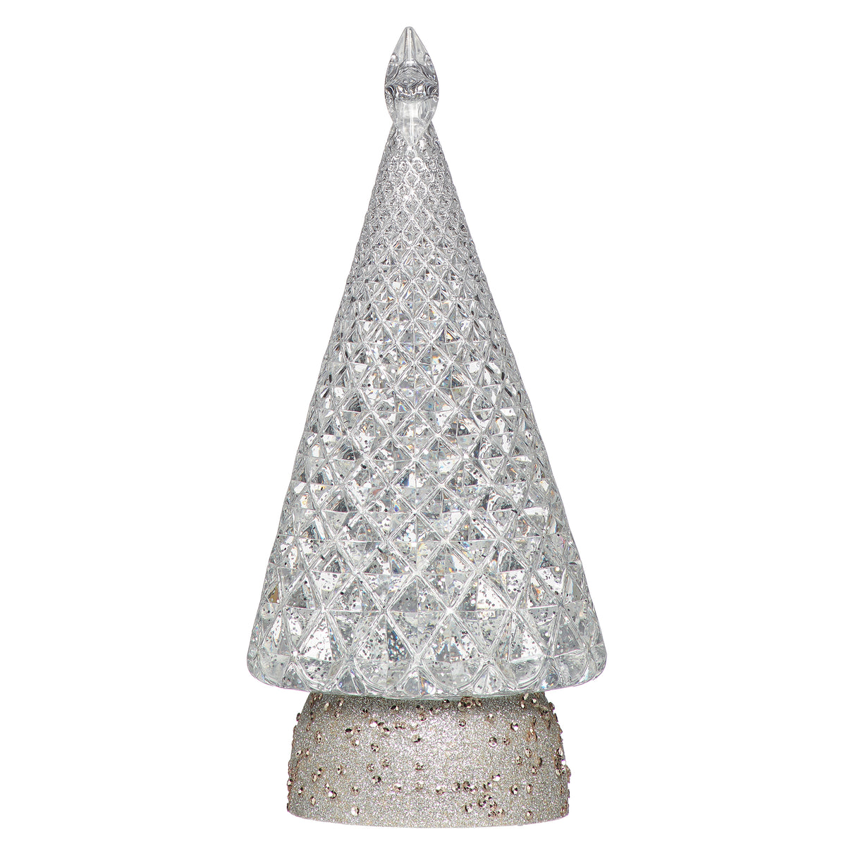 Confetti Lites Lighted Swirl Facet Tree Champagne Gold Glitter Base