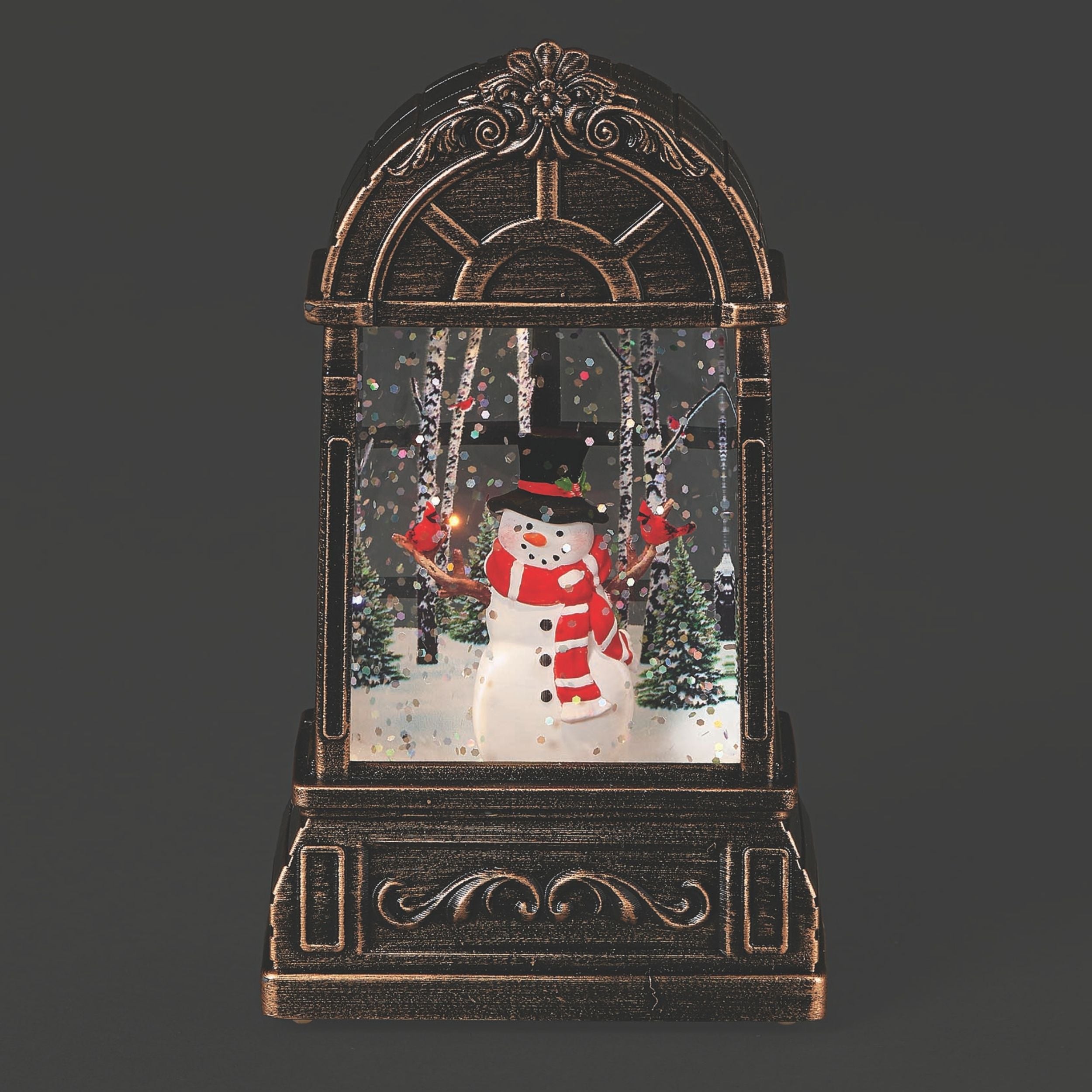Lighted Snowman in Window - Shimmering Merry Lites
