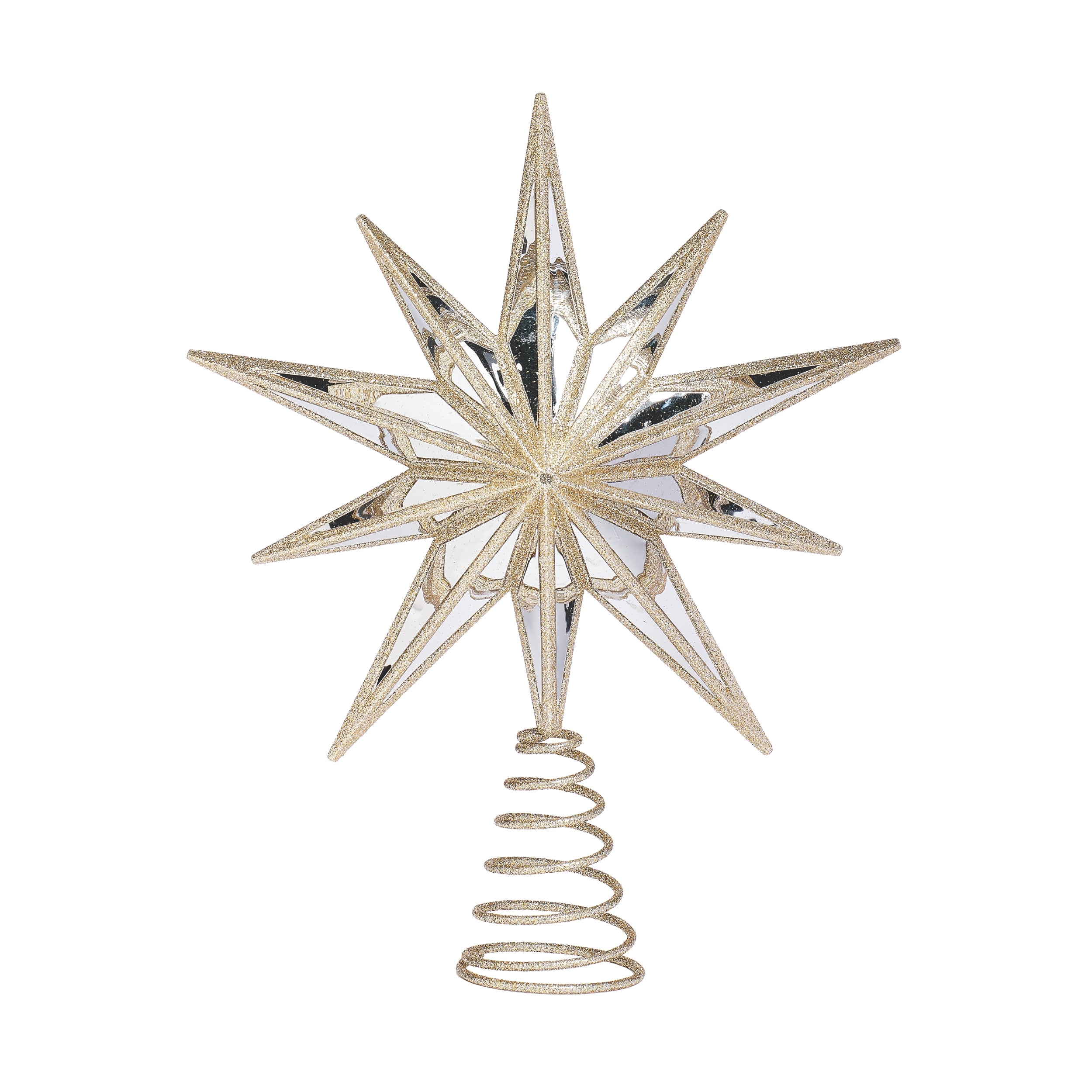 Mirrored Champagne Star Christmas Tree Topper