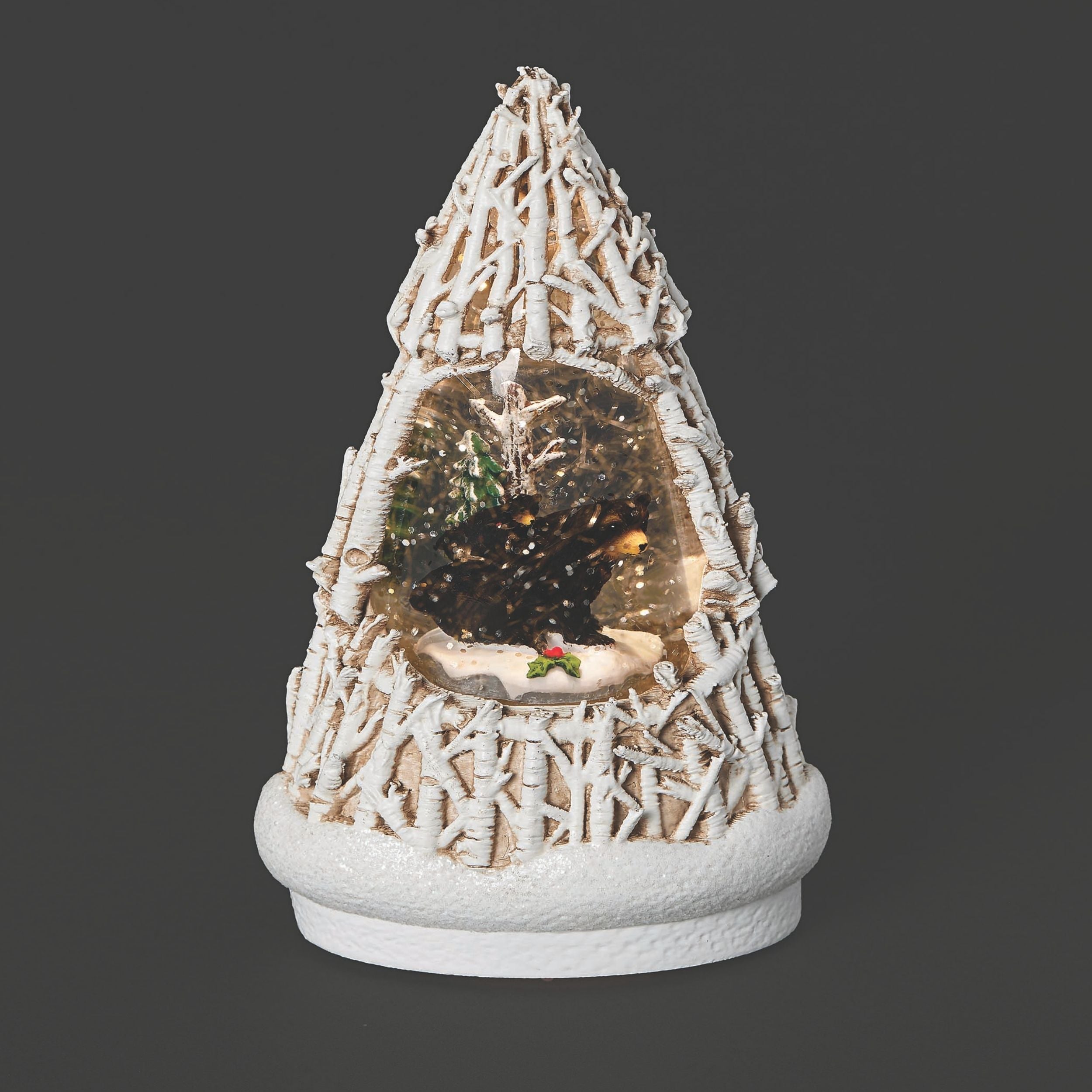 Confetti Lites Lighted Swirl Black Bear Birch Tree