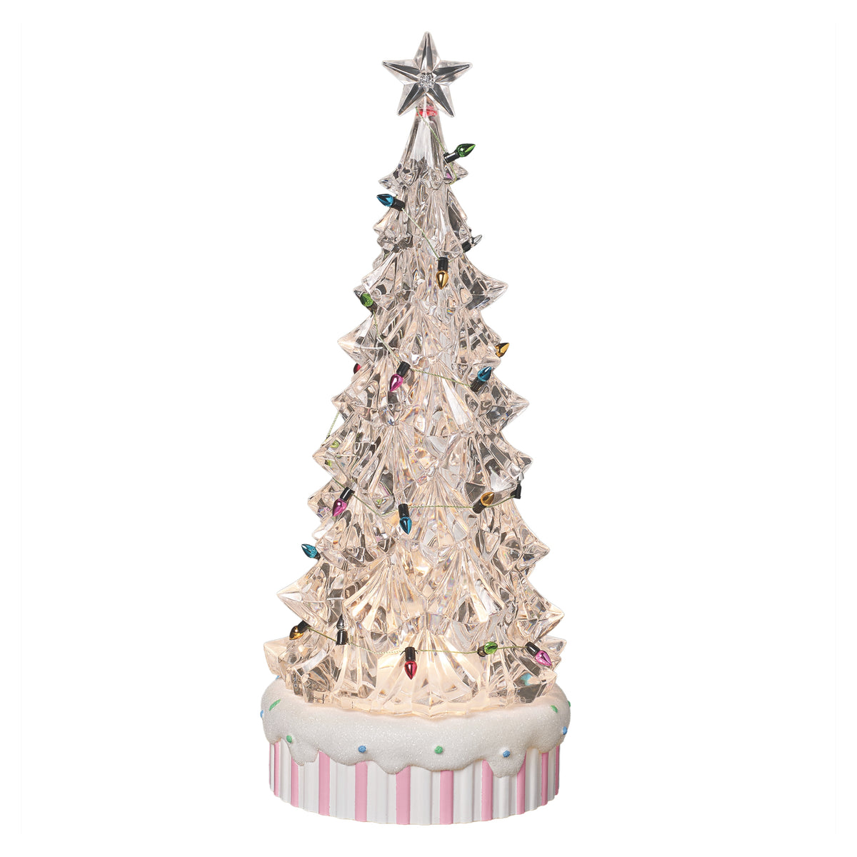 Gingerbread Lighted Rotating Tree with Cupcake Base