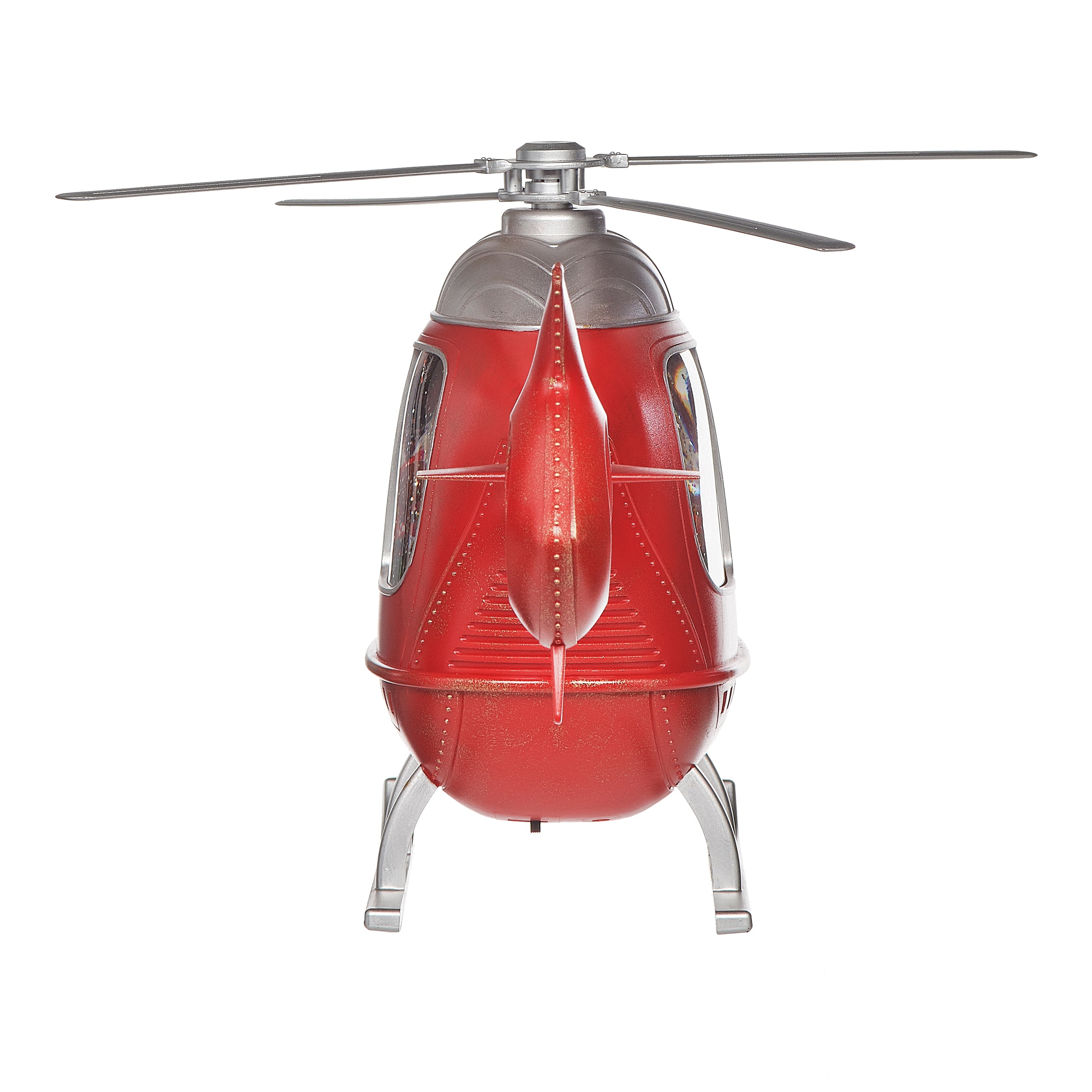 Red helicopter model on a white background