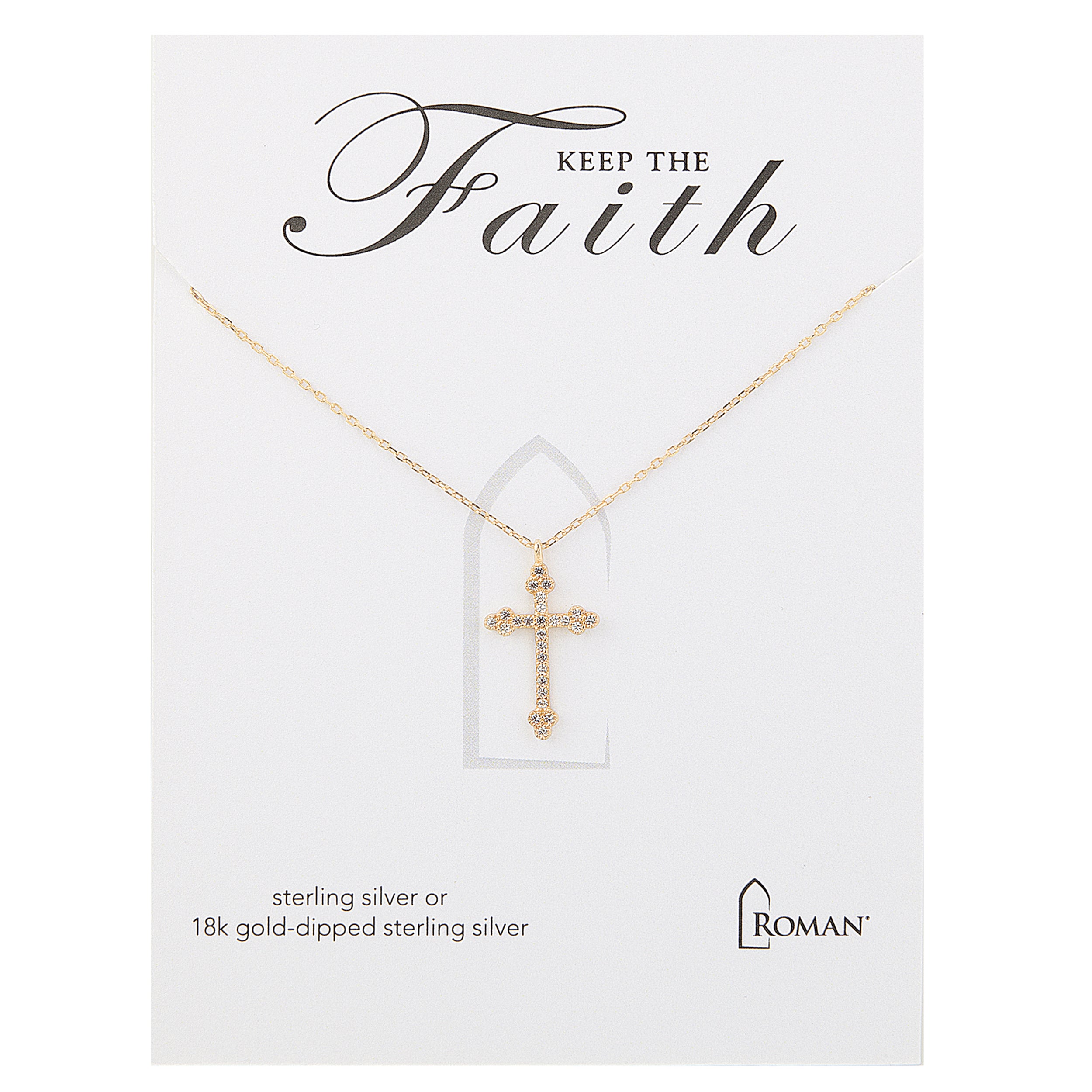 Radiant Cross Necklace with Crystal Detail
