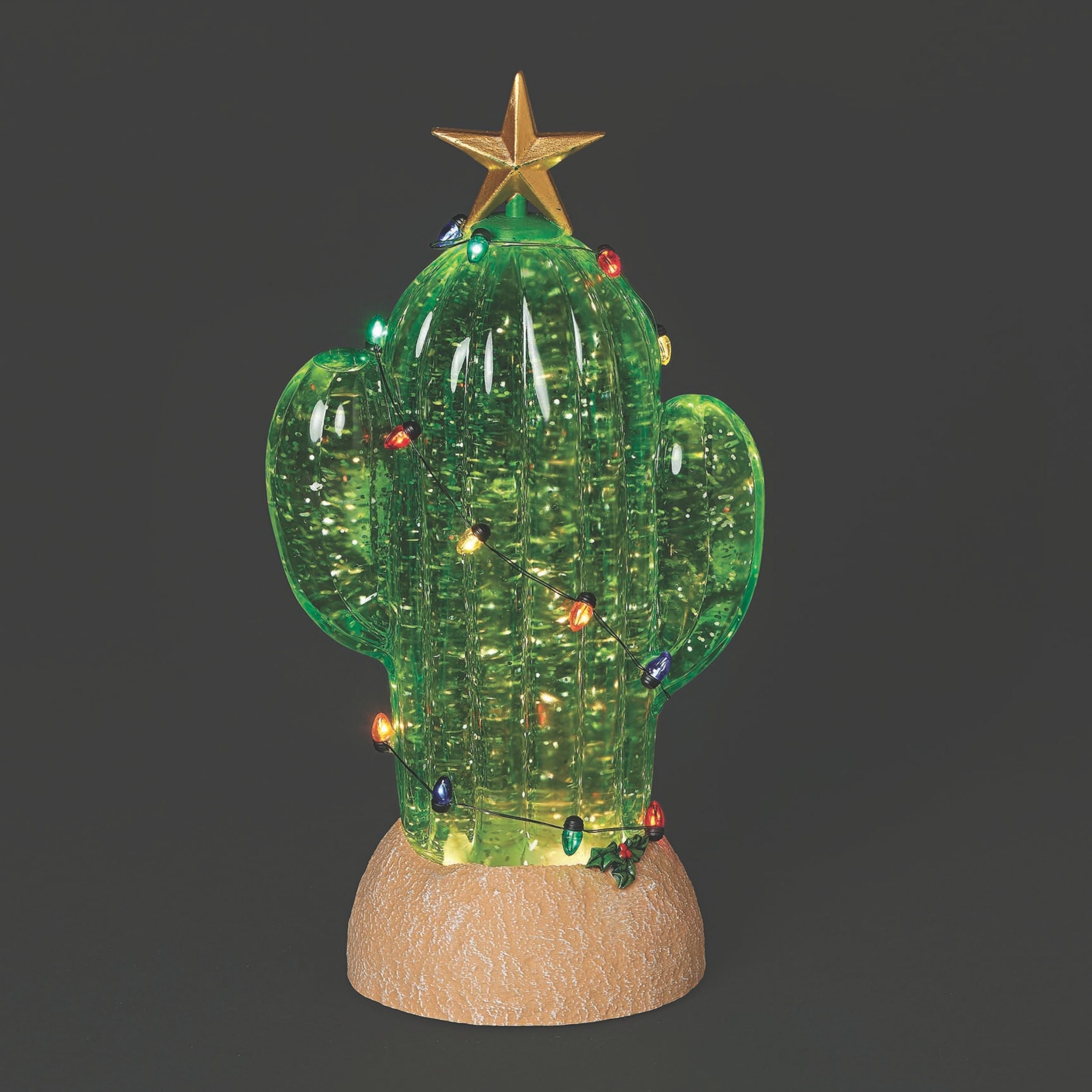 Confetti Lites Lighted Swirl Cactus with String Lights & Star