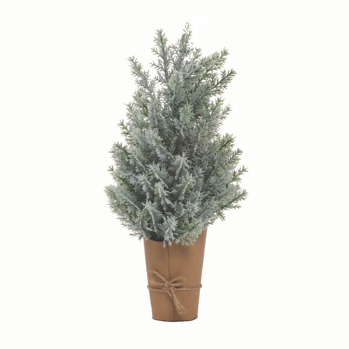 Frosted Pine Tree W/Burlap Base