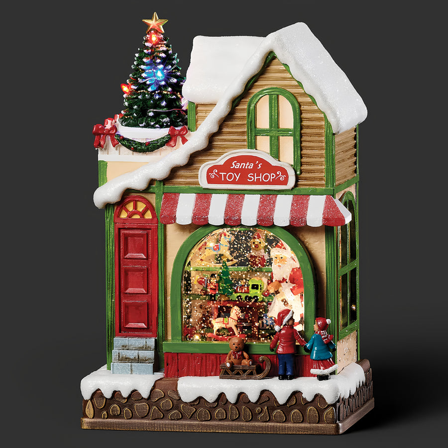 Confetti Lites Lighted Musical Swirl Santa Toy Shop
