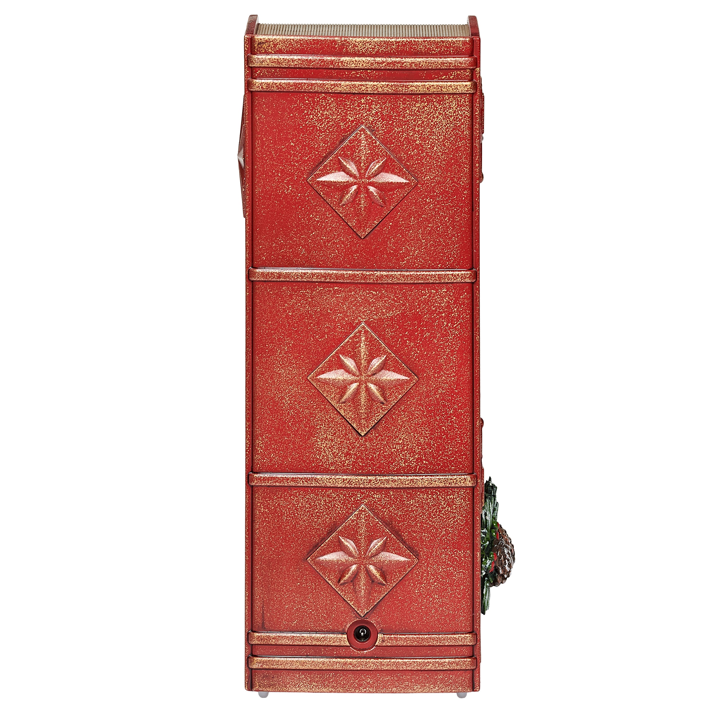Red decorative book with star patterns on a white background