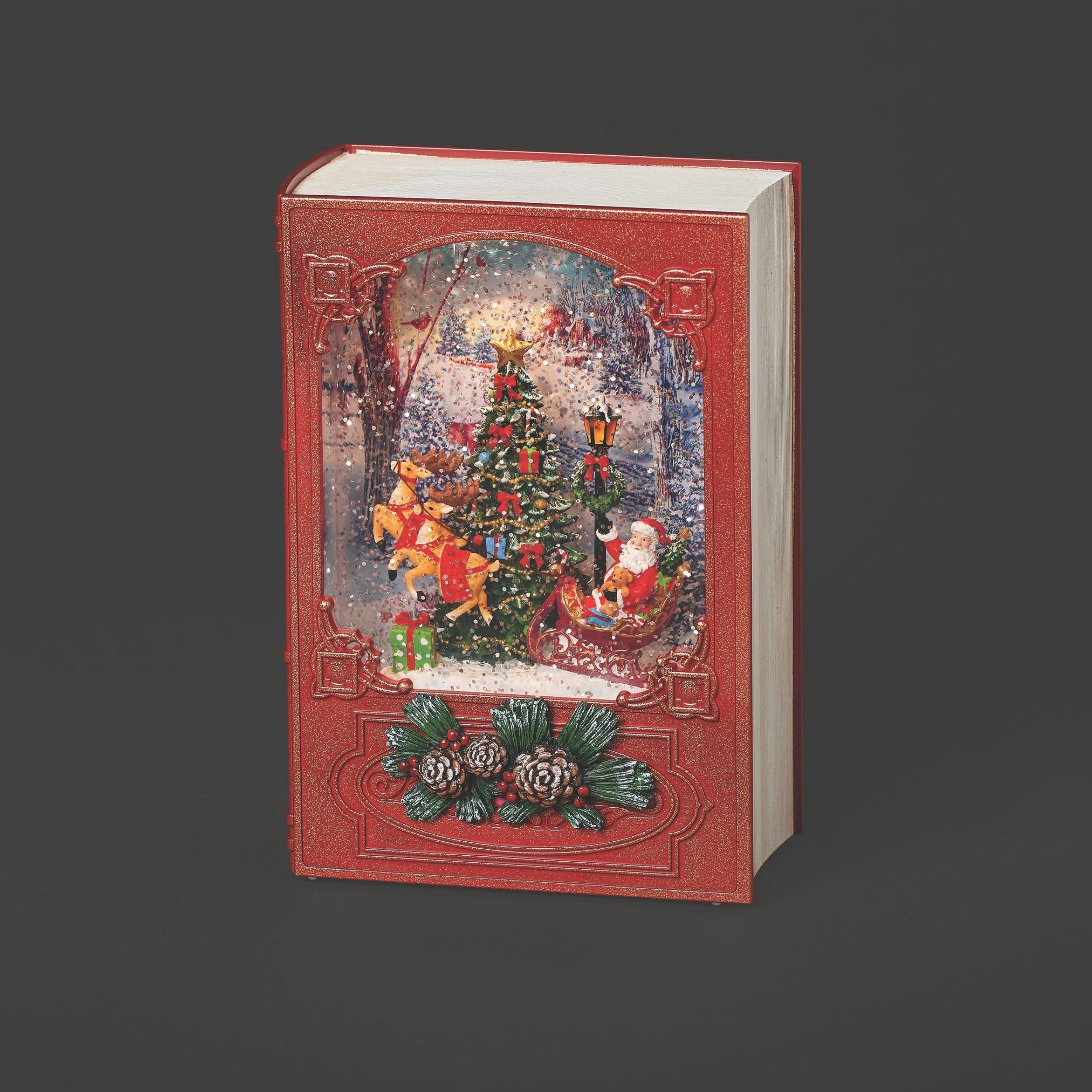 Confetti Lites Lighted Swirl Book with Santa Scene