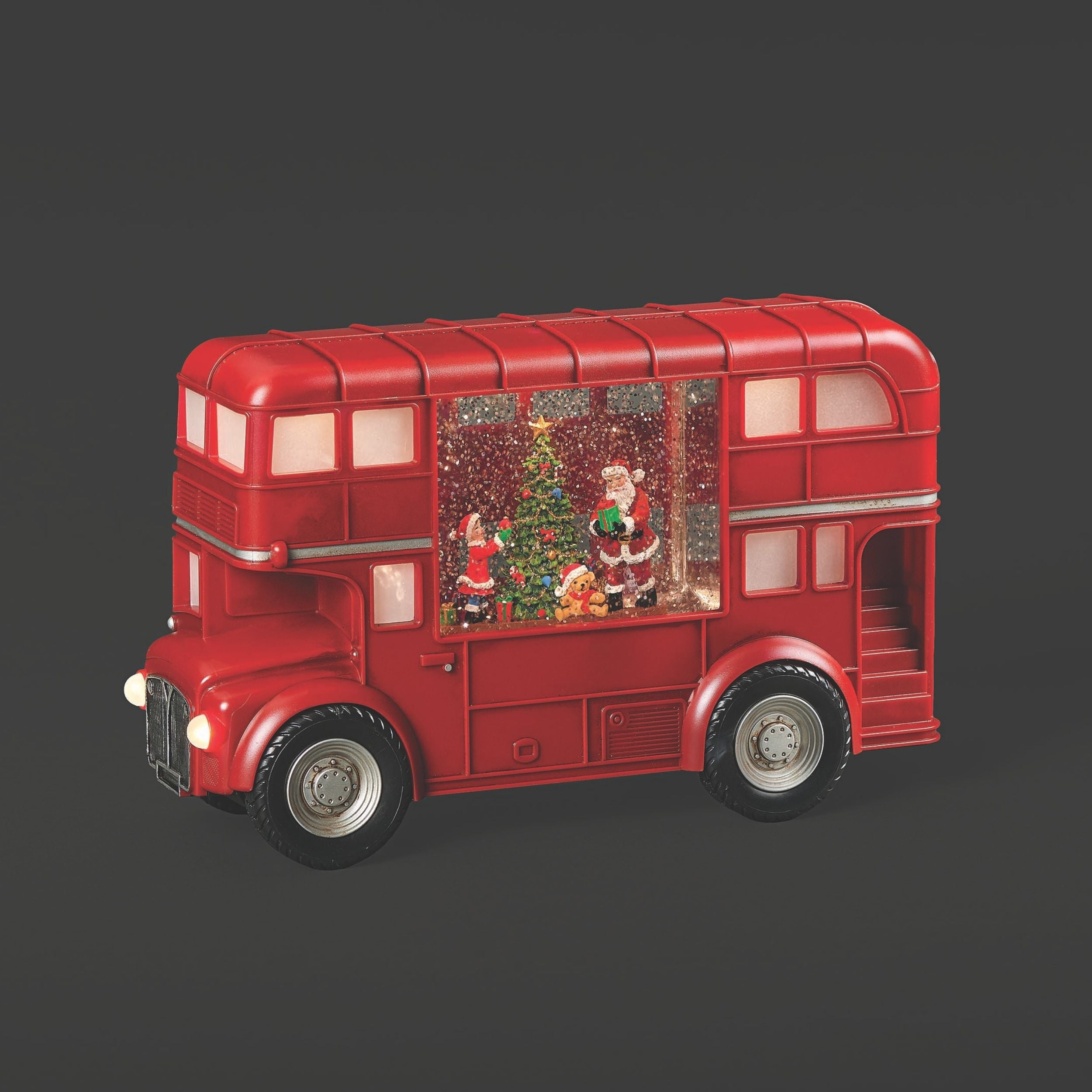 Confetti Lites Lighted Swirl Bus with Santa Scene