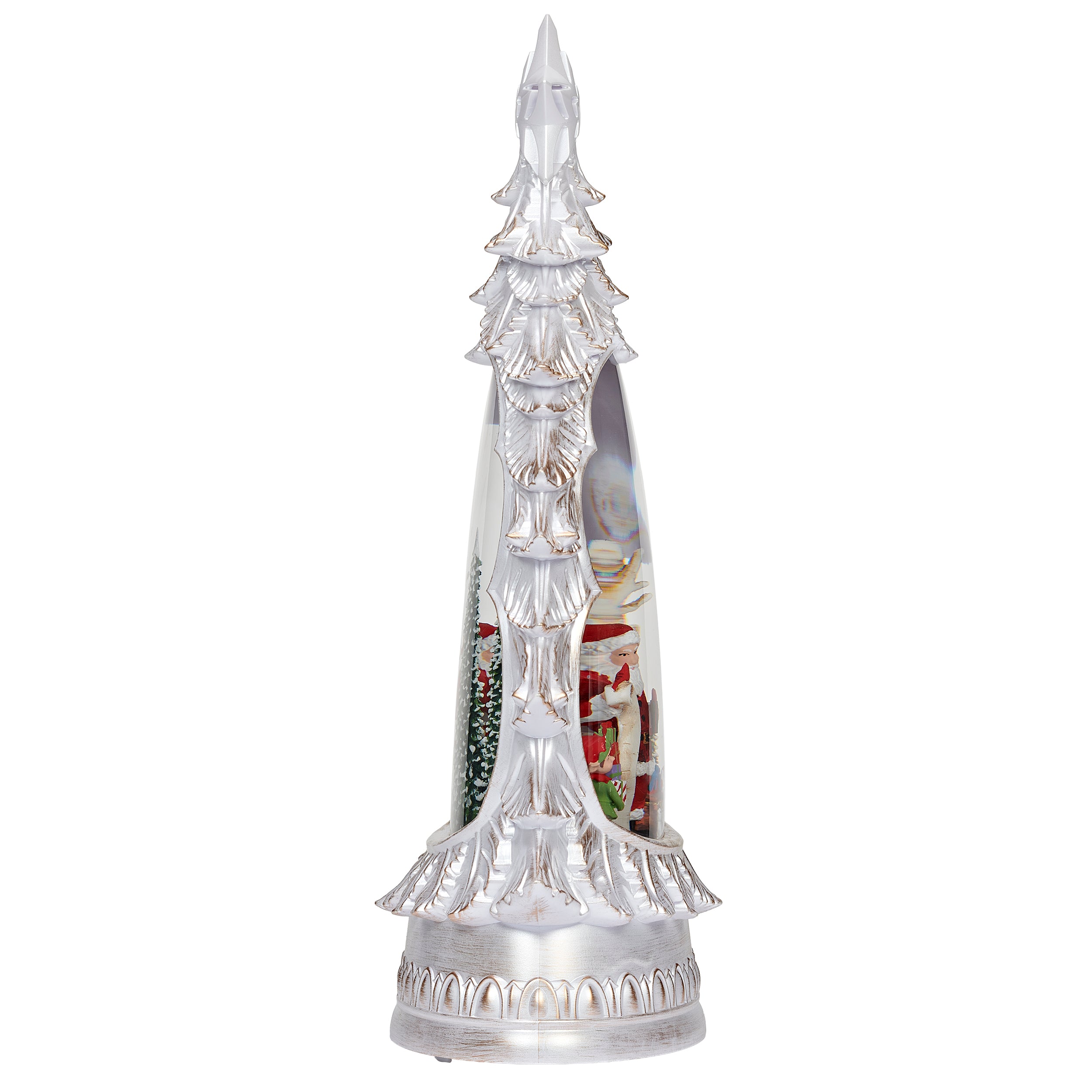 Decorative glass Christmas tree with a white background