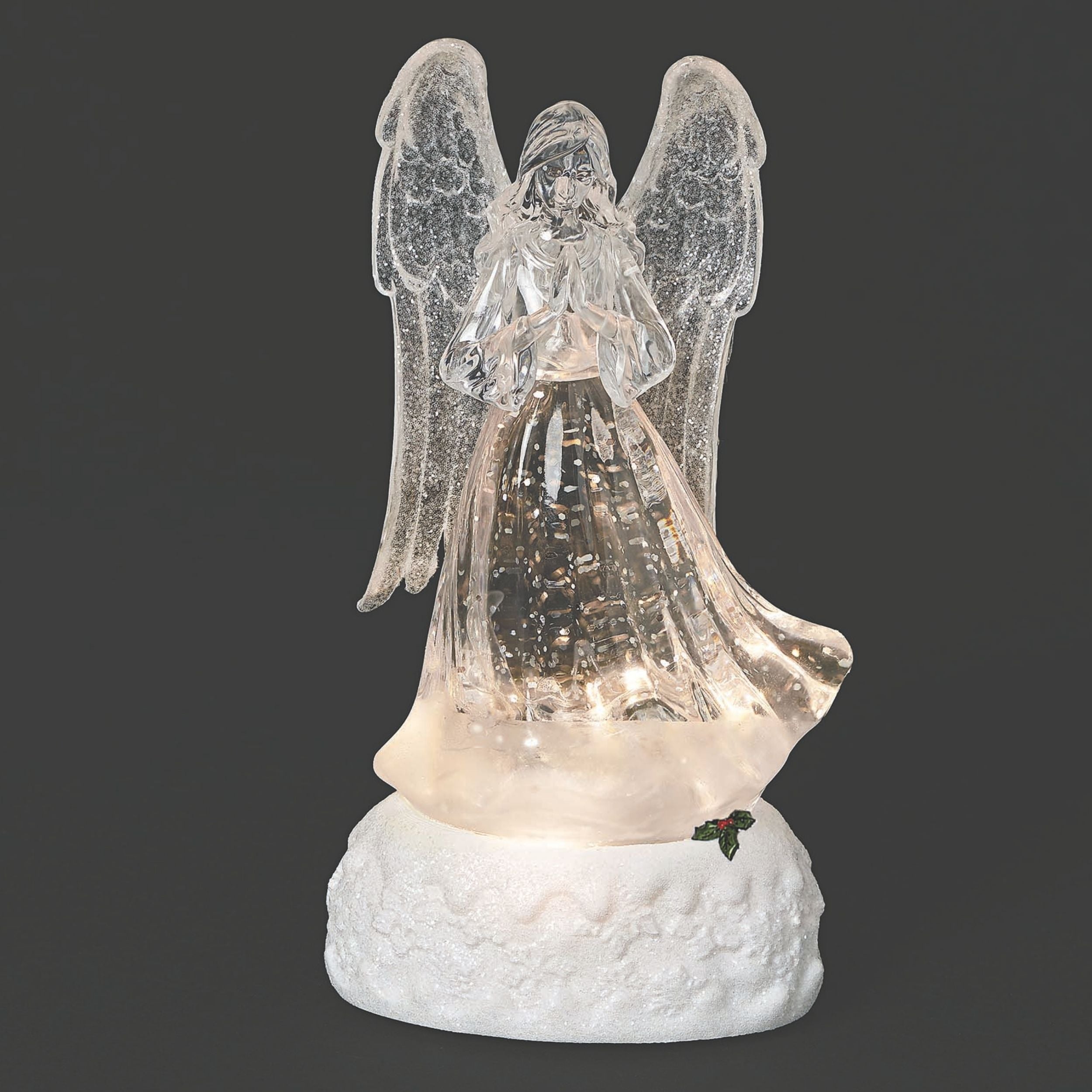 Confetti Lites Lighted Swirl Mini Angel with Snow Base