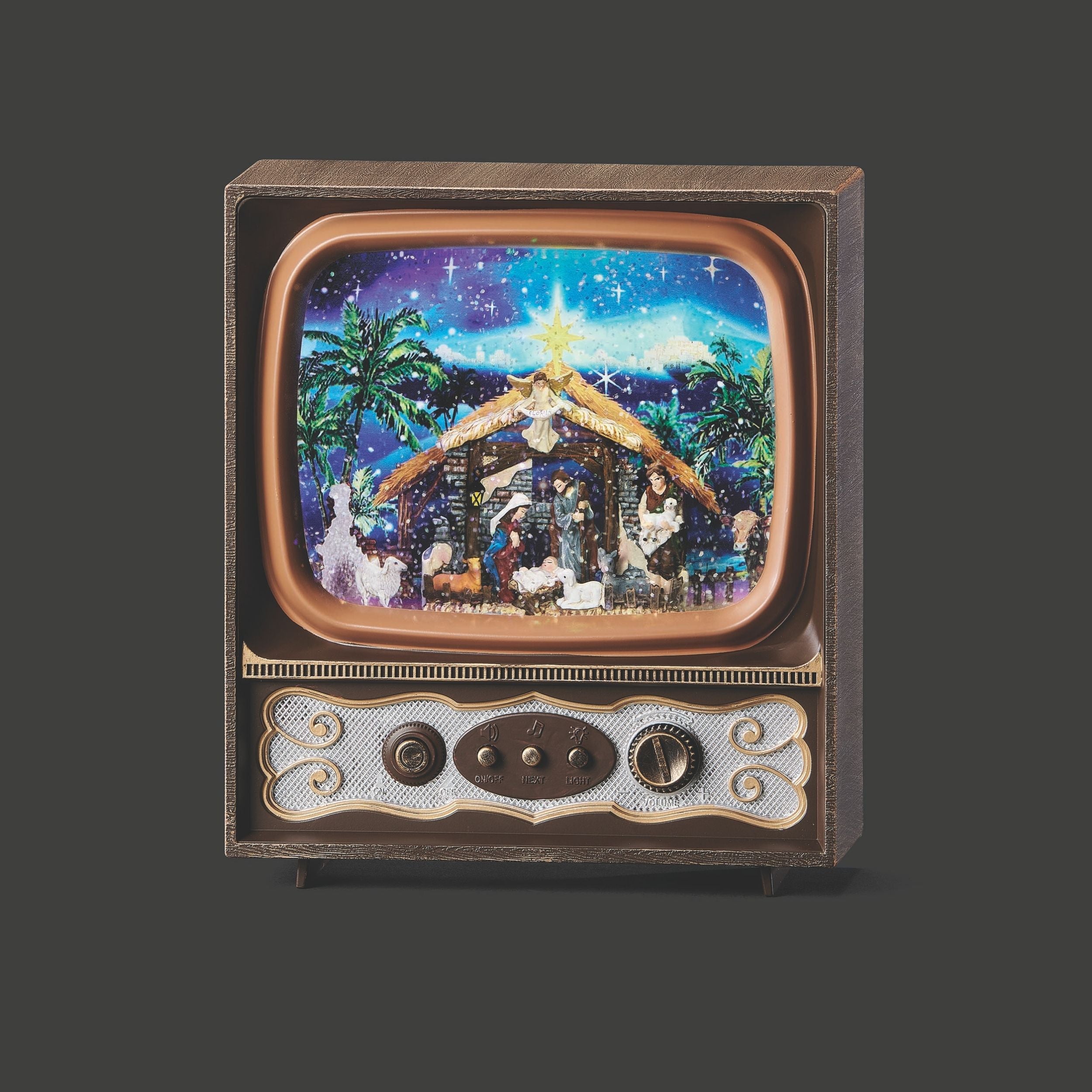 Confetti Lites Lighted Musical Swirl Nativity TV Scene