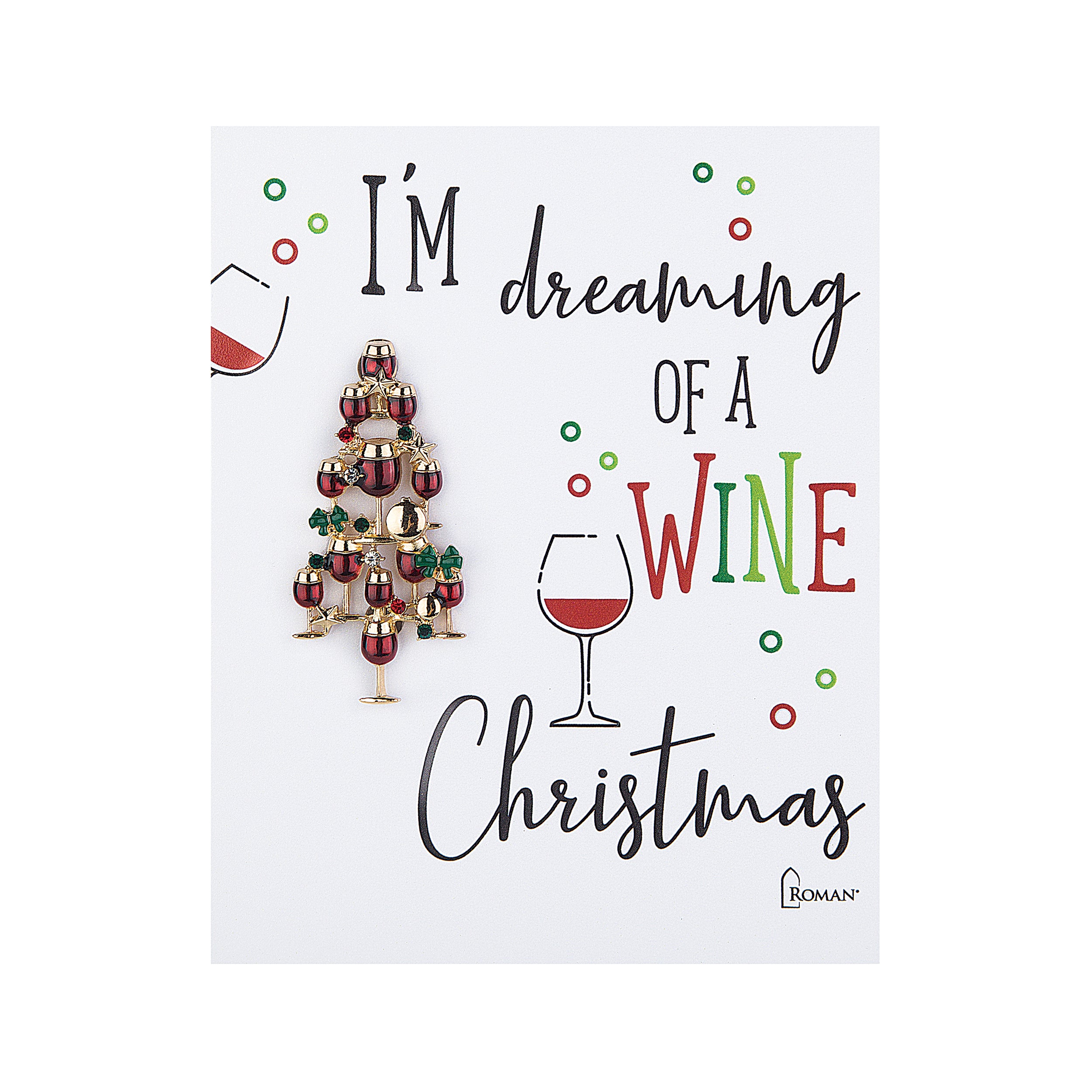 Wine Glass Christmas Tree Pin