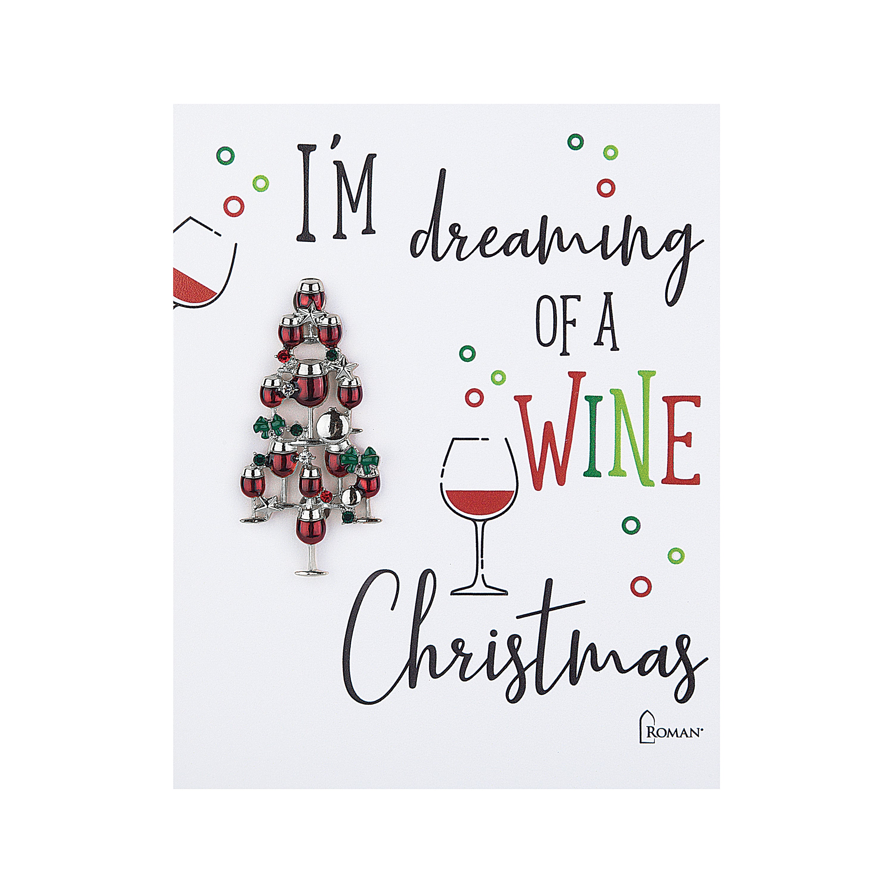 Wine Glass Christmas Tree Pin