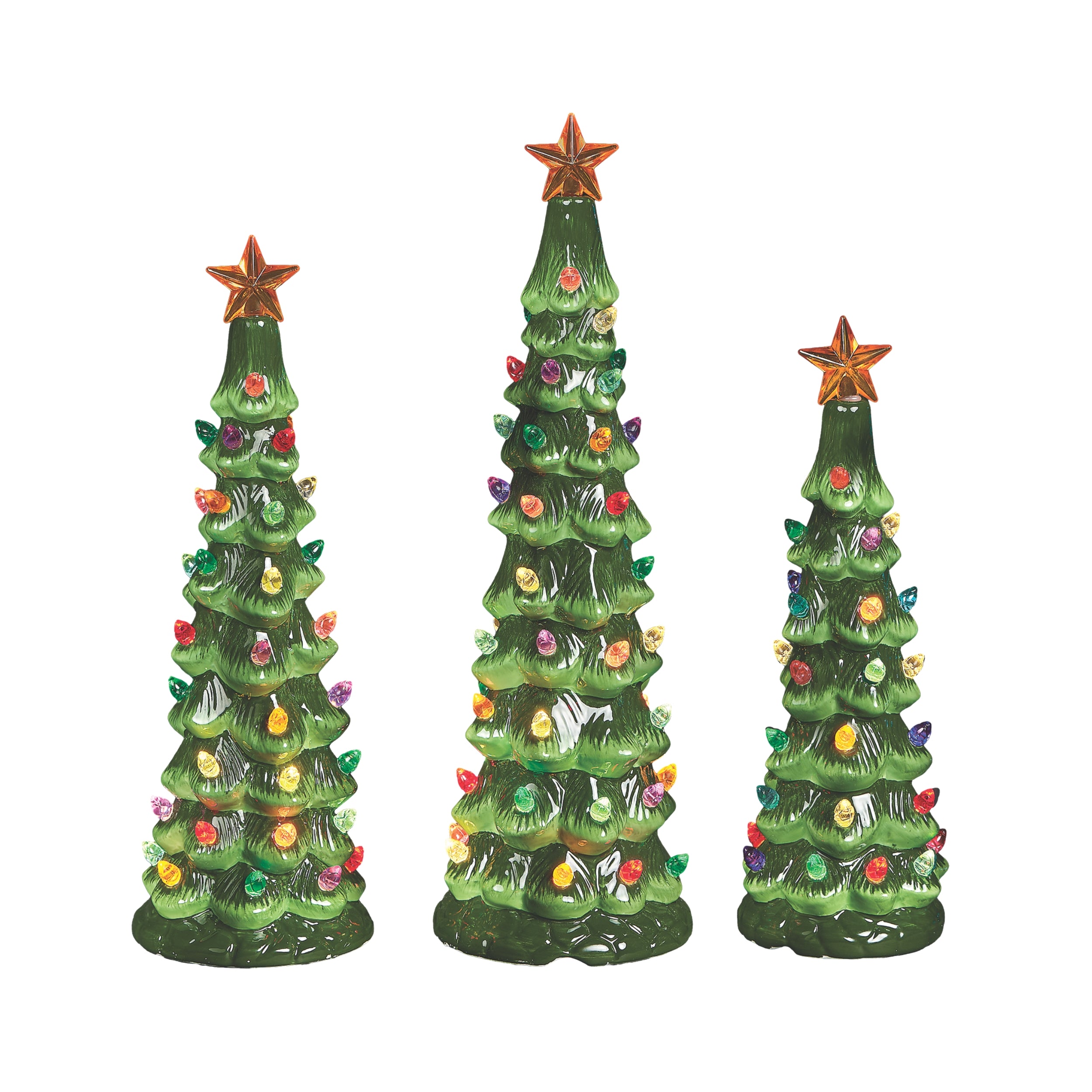 Vintage Lighted Porcelain Christmas Tree Set