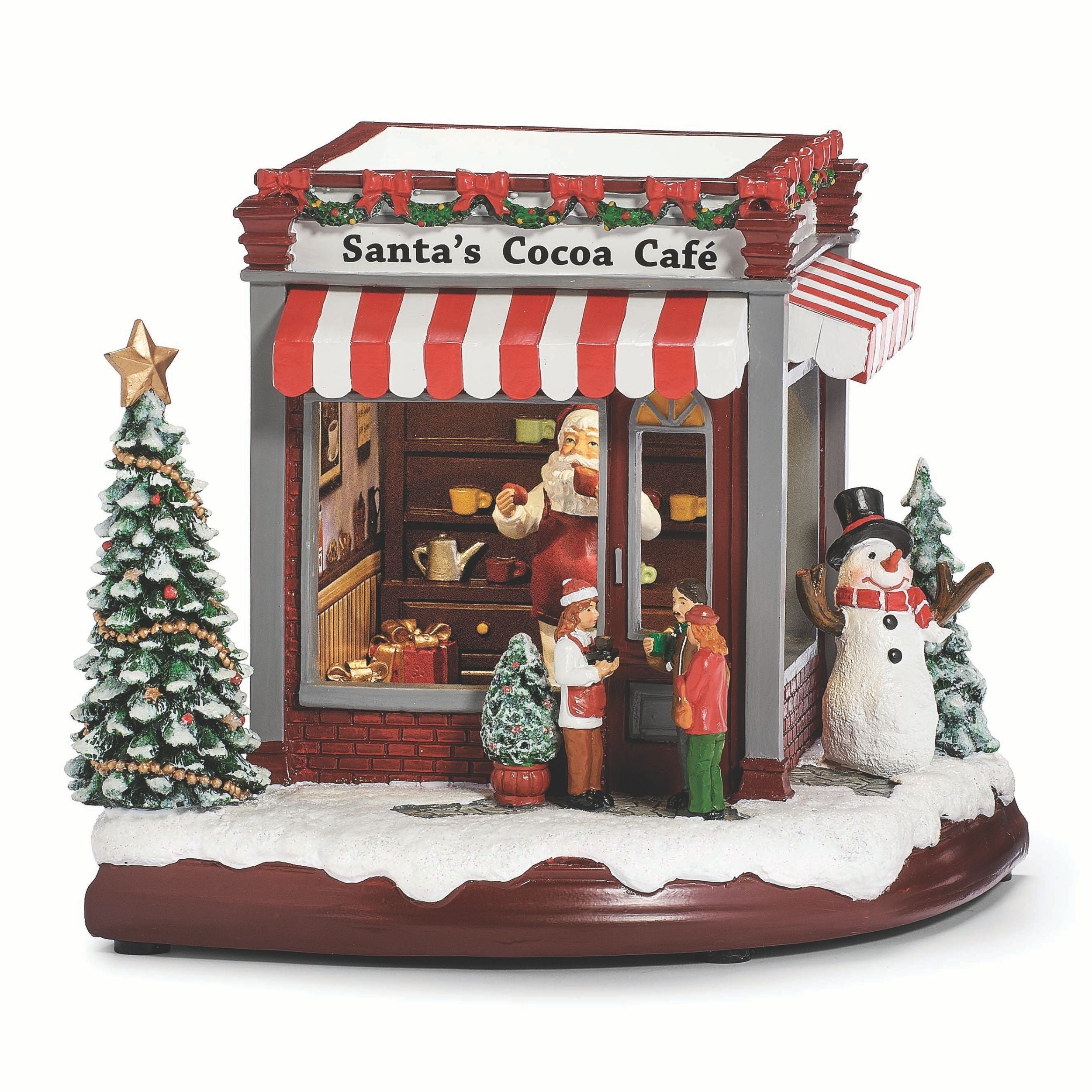 Amusements Lighted Musical Rotating Santa’s Cocoa Café